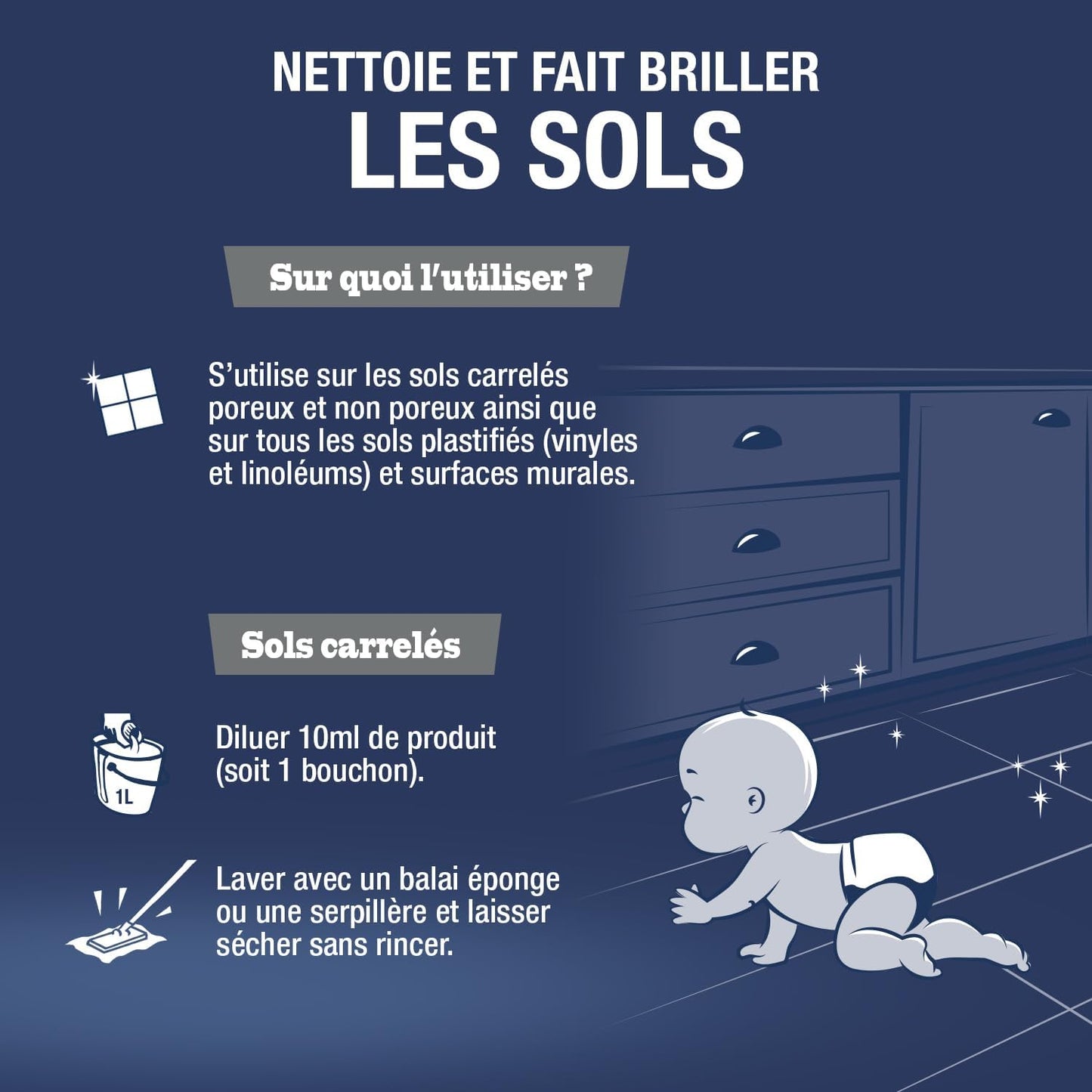 JACQUES BRIOCHIN - Nettoyant Purifiant Spécial Sols - Formule Concentrée - Parfum Menthe - Ecocert - 100% d'Origine Naturelle - Fabrication Française - 1L