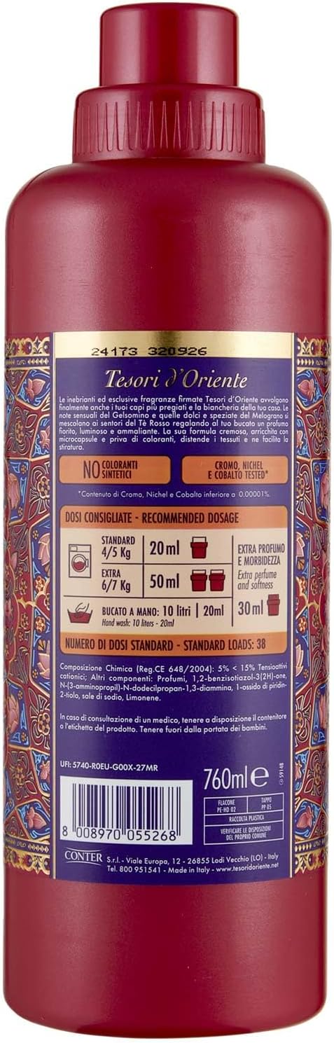 Tesori d'Oriente Persian Dream Adoucissant aromatique, formule concentrée, Melograno e Tè Rosso, 760 ml, 38 lavages