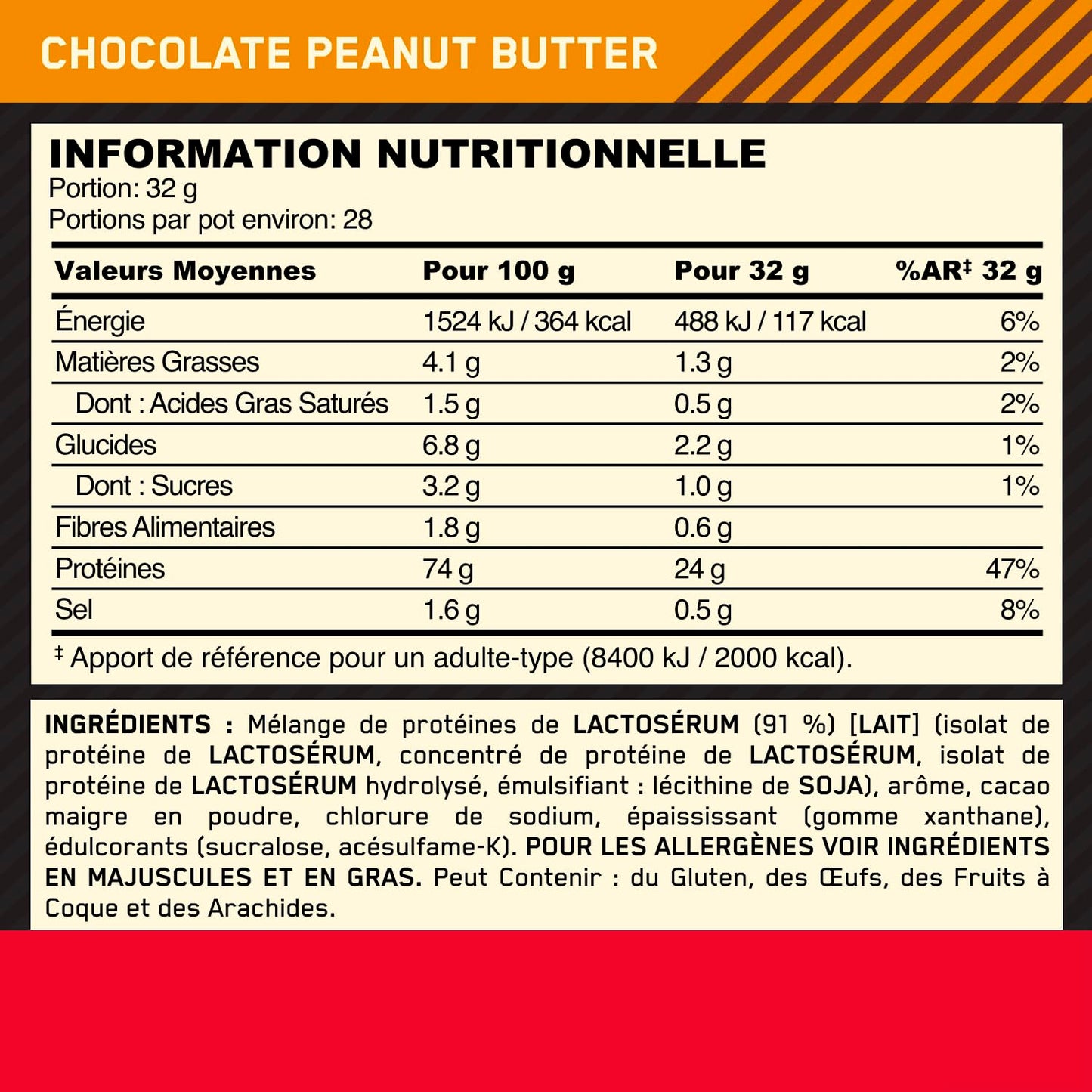 Optimum Nutrition Gold Standard 100% Whey Protéine en Poudre, 896 g