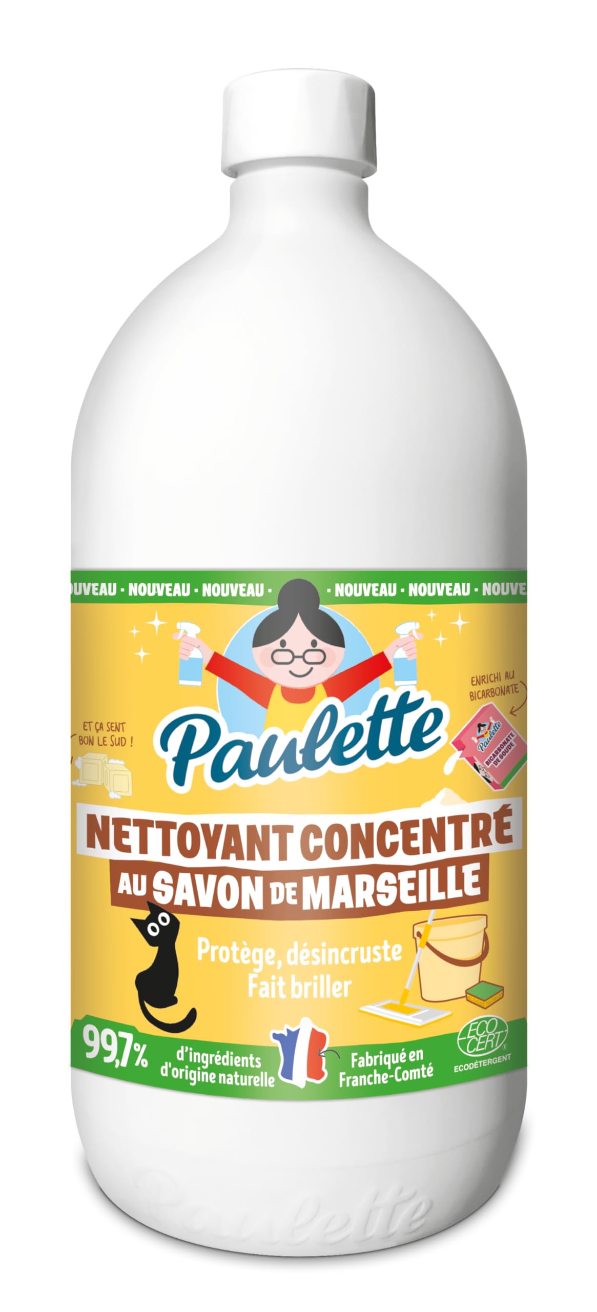 Paulette - Savon de Marseille au Bicarbonate de Soude - Authentique - 500mL