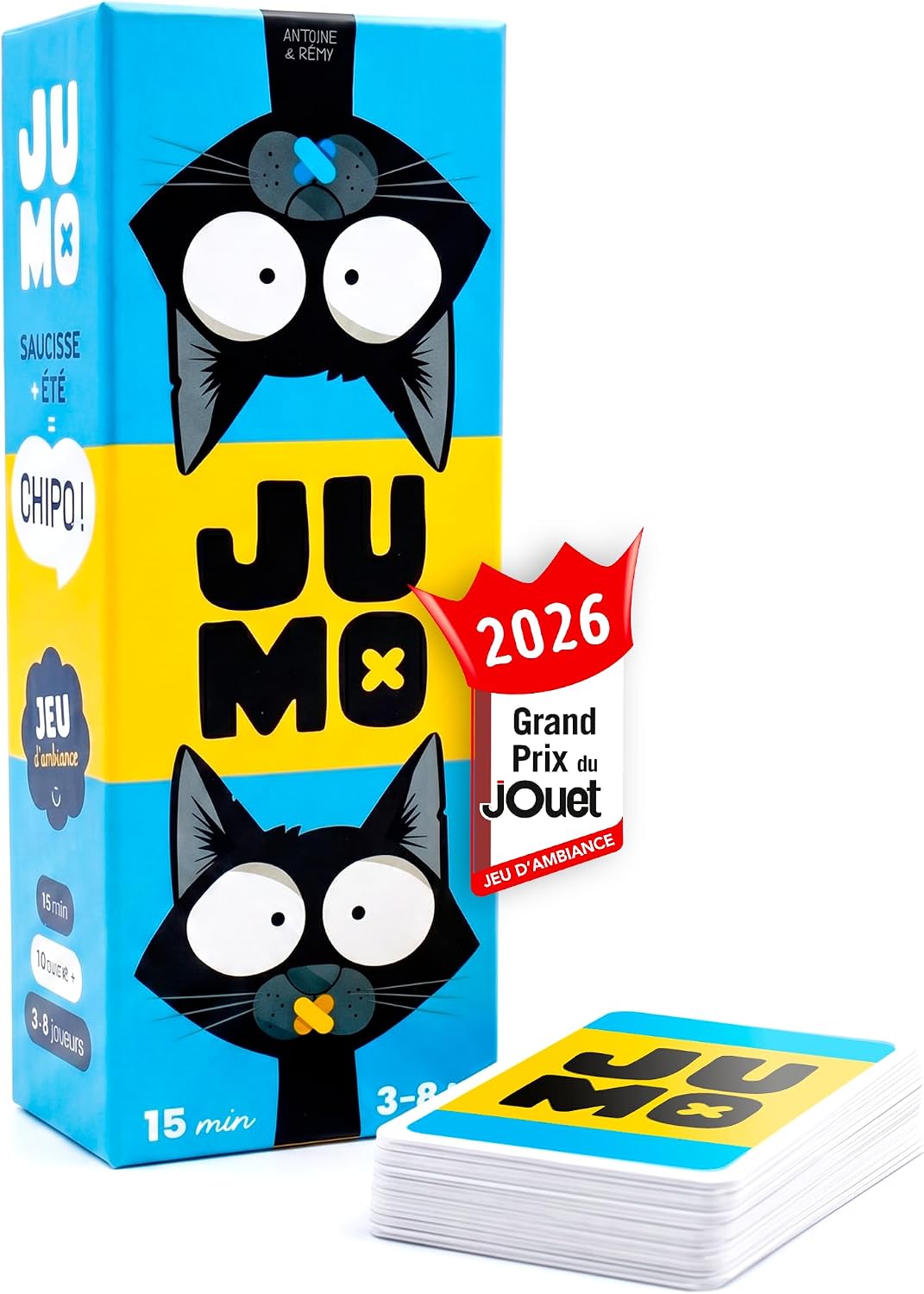 JUMO – Jeu de Société d’Ambiance – Grand Prix du Jouet 2026 – Drôle & Rapide – Association d’Idées & Rapidité – 3-8 Joueurs dès 10 ans – Cadeau Malin – par le créateur de Speed Bac – Jeu de Voyage