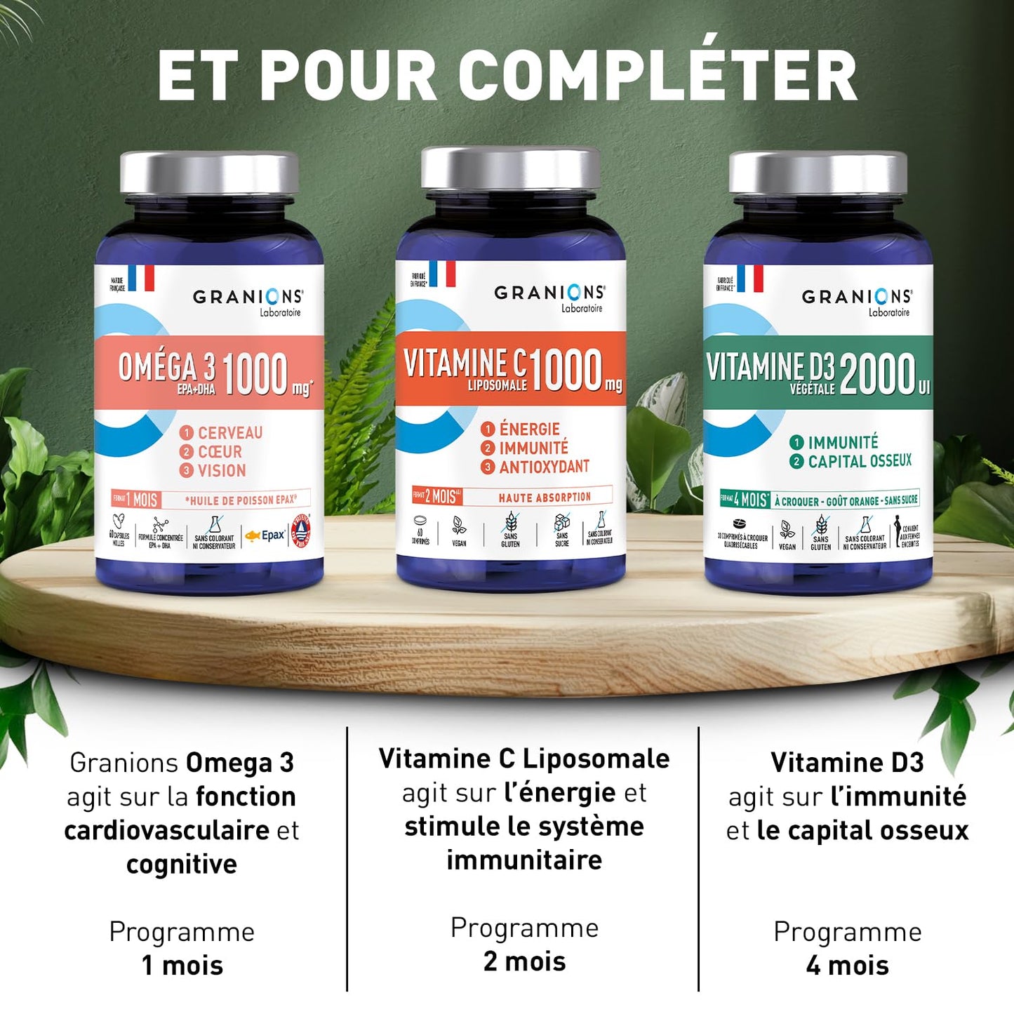 GRANIONS Magnesium Bisglycinate 360 MG - Magnesium Bisglycinate Haute Assimilation + Vitamine B6 - Anti Stress Adulte, Anti Fatigue Puissant - Sans Sucre & Vegan - 10 Shots - Goût Framboise