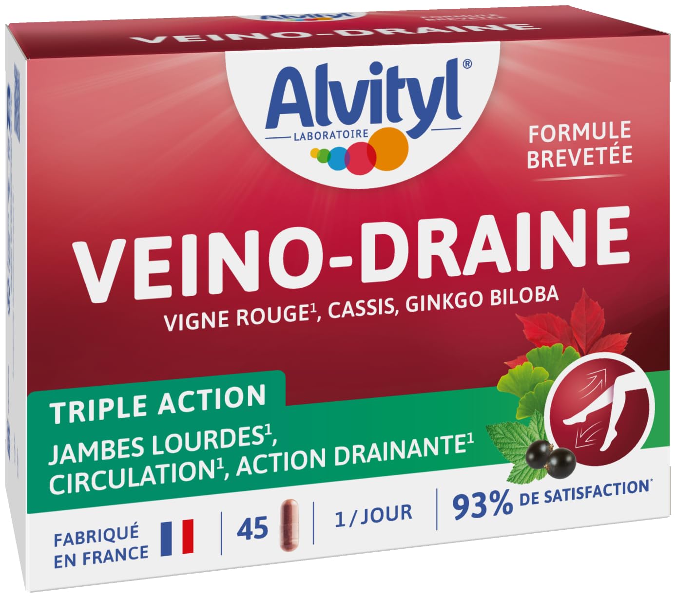 Alvityl Veino-Draine Action Drainante Confort Circulatoire - 30 gélules