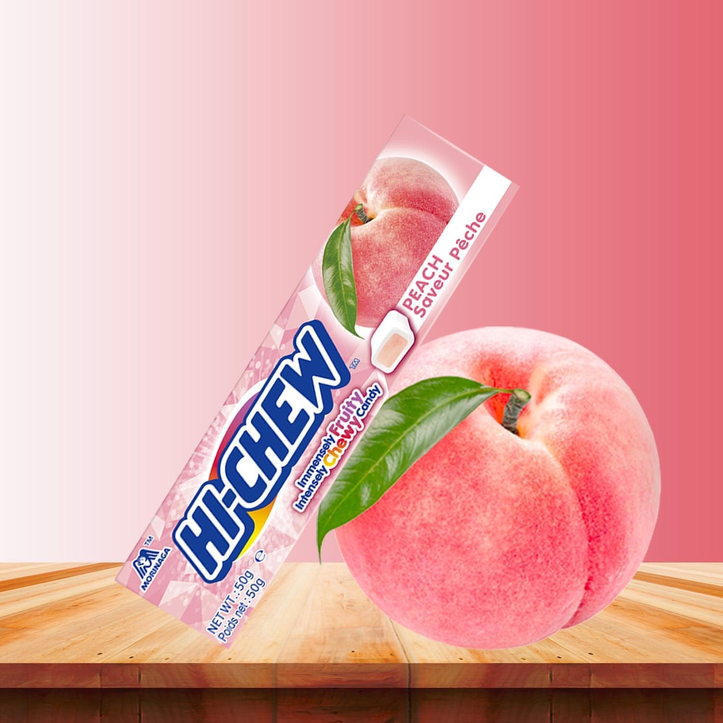 HI-CHEW Bonbons à Mâcher Saveur Pêche 15 Étuis X 50 g