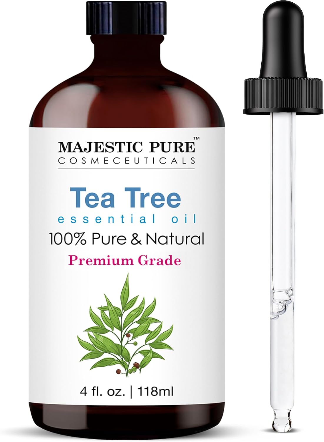 Majestic Pure Huile Essentielle Tea Tree (Arbre à Thé), 118ml