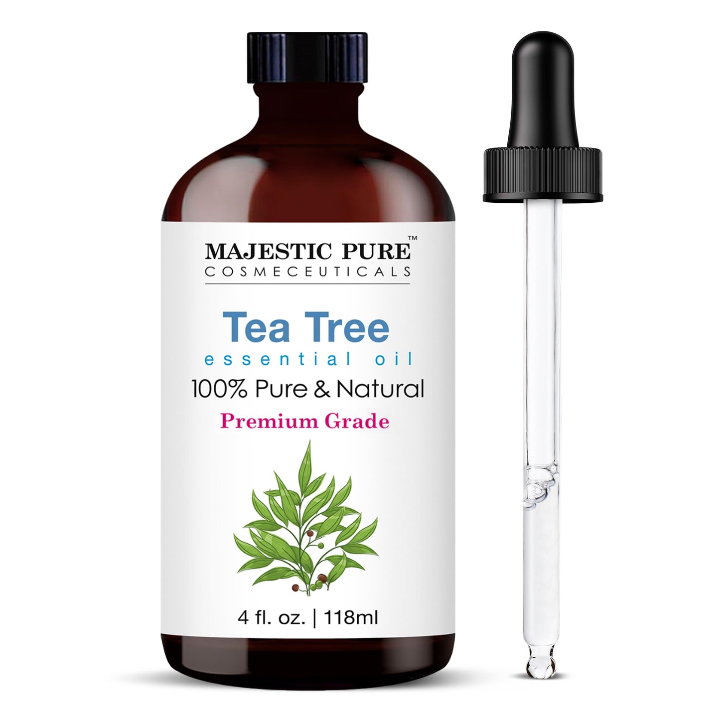 Majestic Pure Huile Essentielle Tea Tree (Arbre à Thé), 118ml