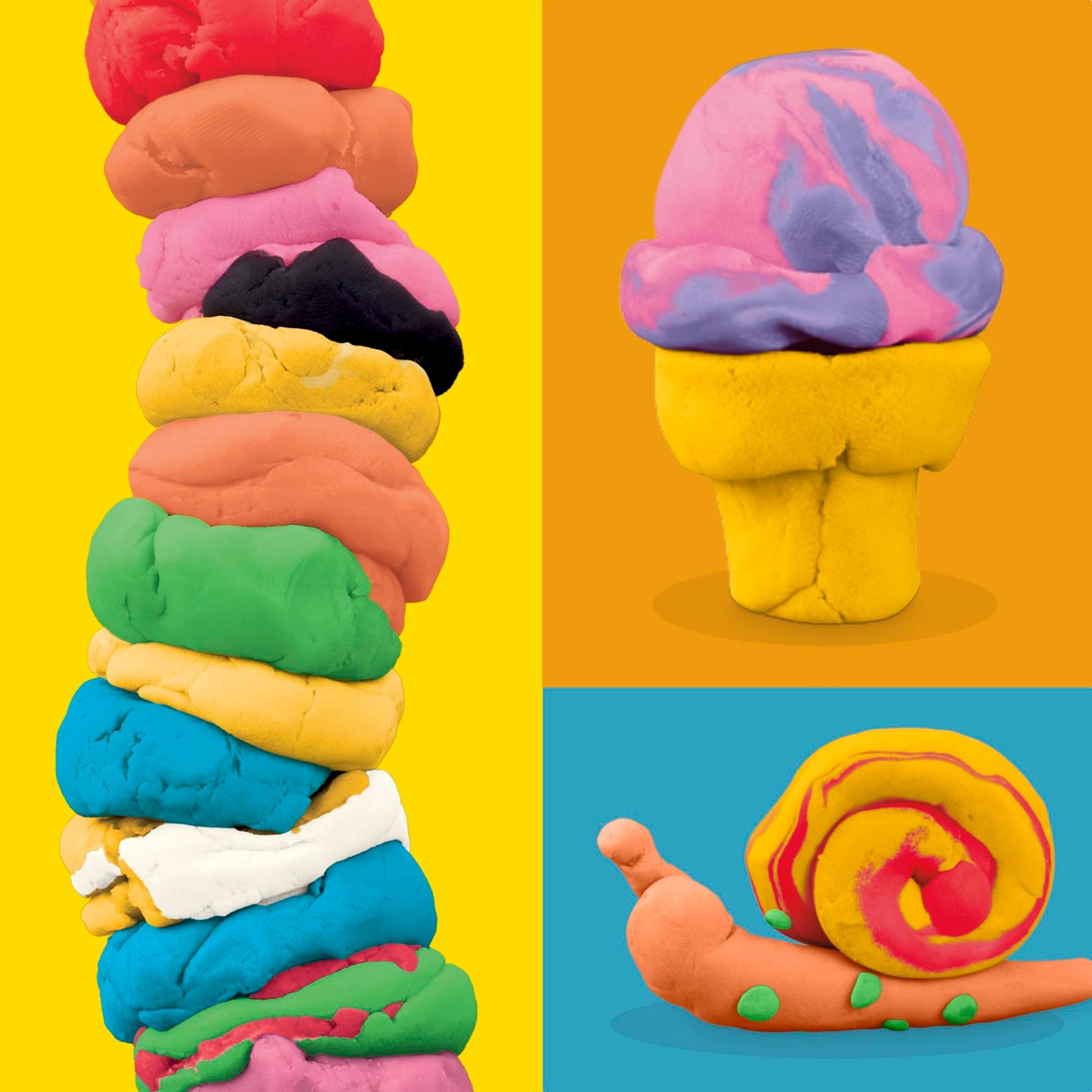 Play-Doh, La fête des Couleurs, Loisirs créatifs avec pâte à Modeler pour Filles et Garçons dès 3 Ans, 24 Pots de 56 g, 6 Couleurs, Idèe Cadeaux pour Anniversaires