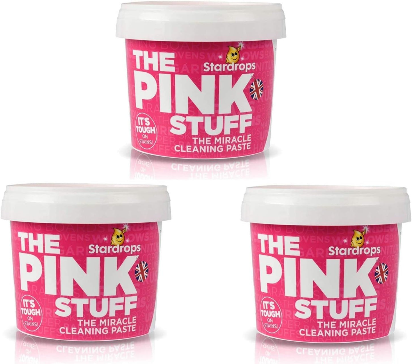 The Pink Stuff Miracle Lot de 3 pots de pâte nettoyante multi-usage 500 g