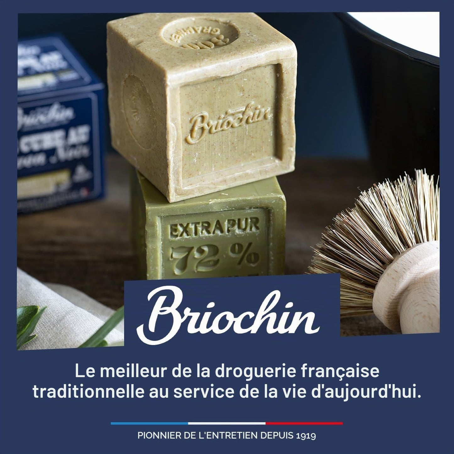 JACQUES BRIOCHIN - Savon noir prêt à l'emploi - A l'huile de lin - Nettoie, détache et fait briller - Ecocert - Fabrication Française - Flacon recyclable - Pulvérisateur 750ml