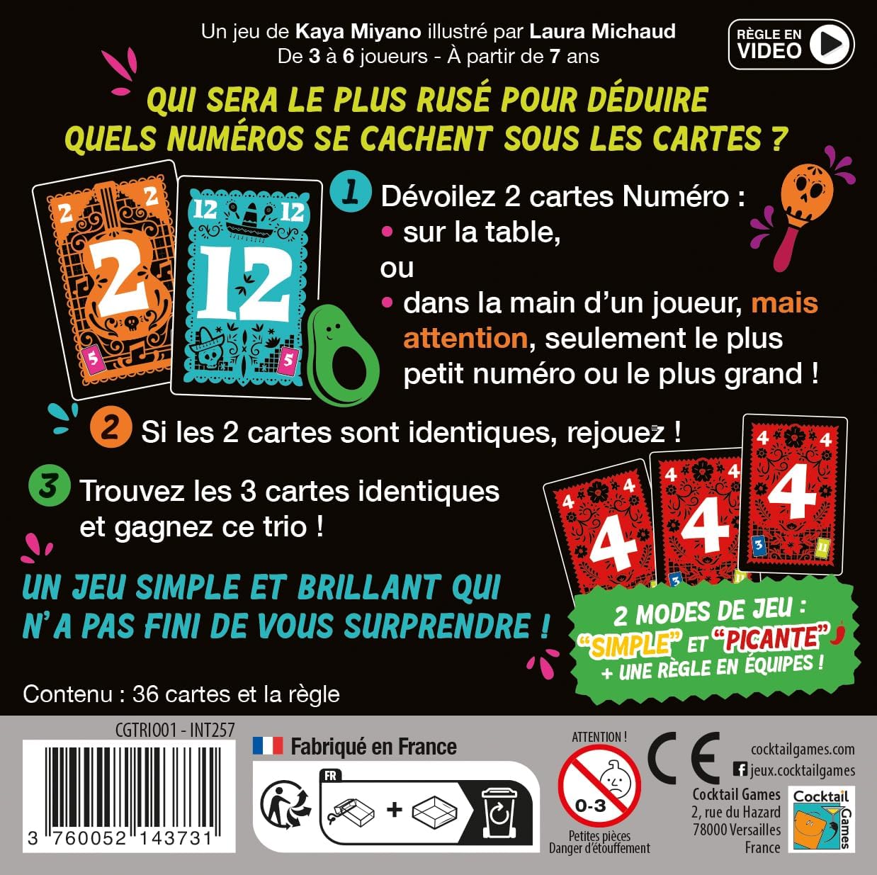 Asmodee - Trio - Jeu de Cartes Made in France - Récompensé As d'or 2024