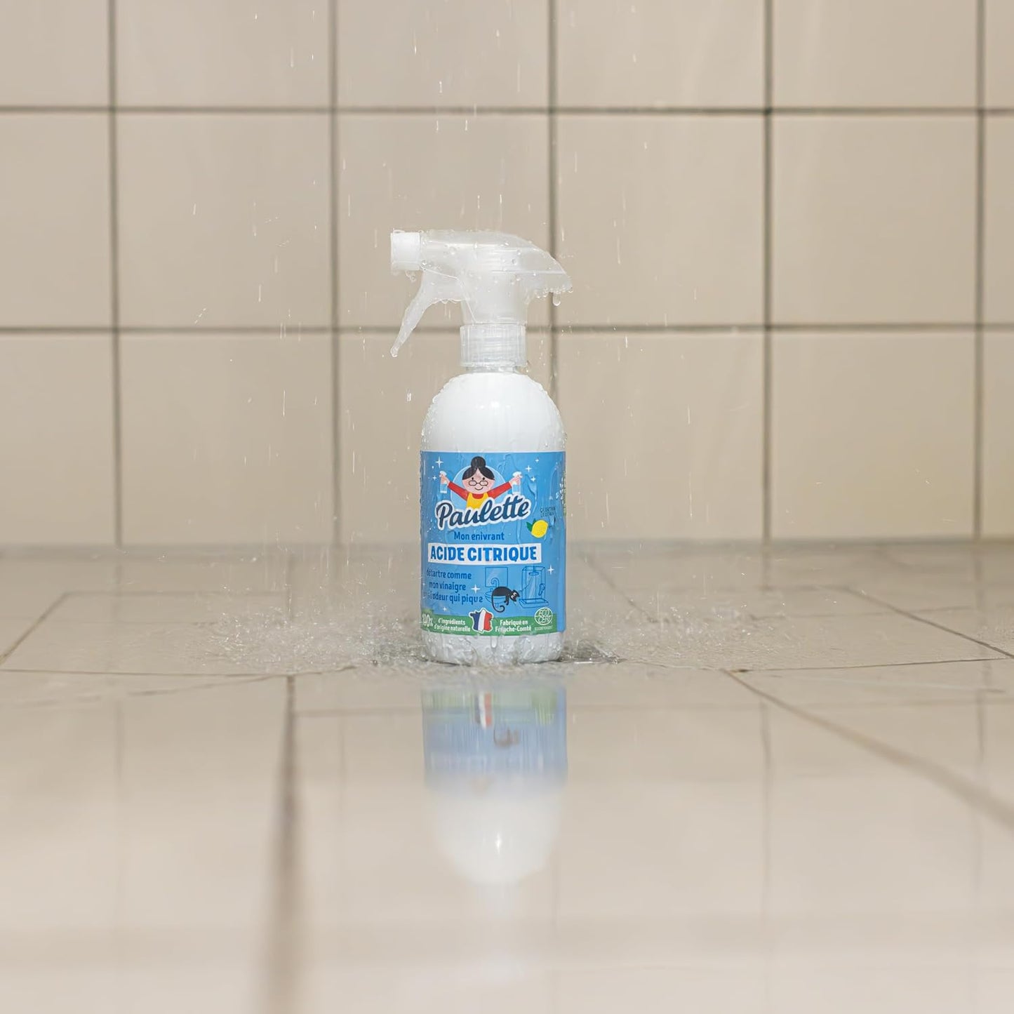 Paulette - Acide Citrique Liquide - Spray Détartrant Parfum Citron - 500mL