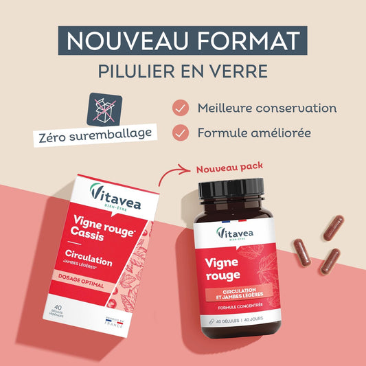 Vitavea Bien-être - Vigne Rouge 300mg - Circulation - 40 jours