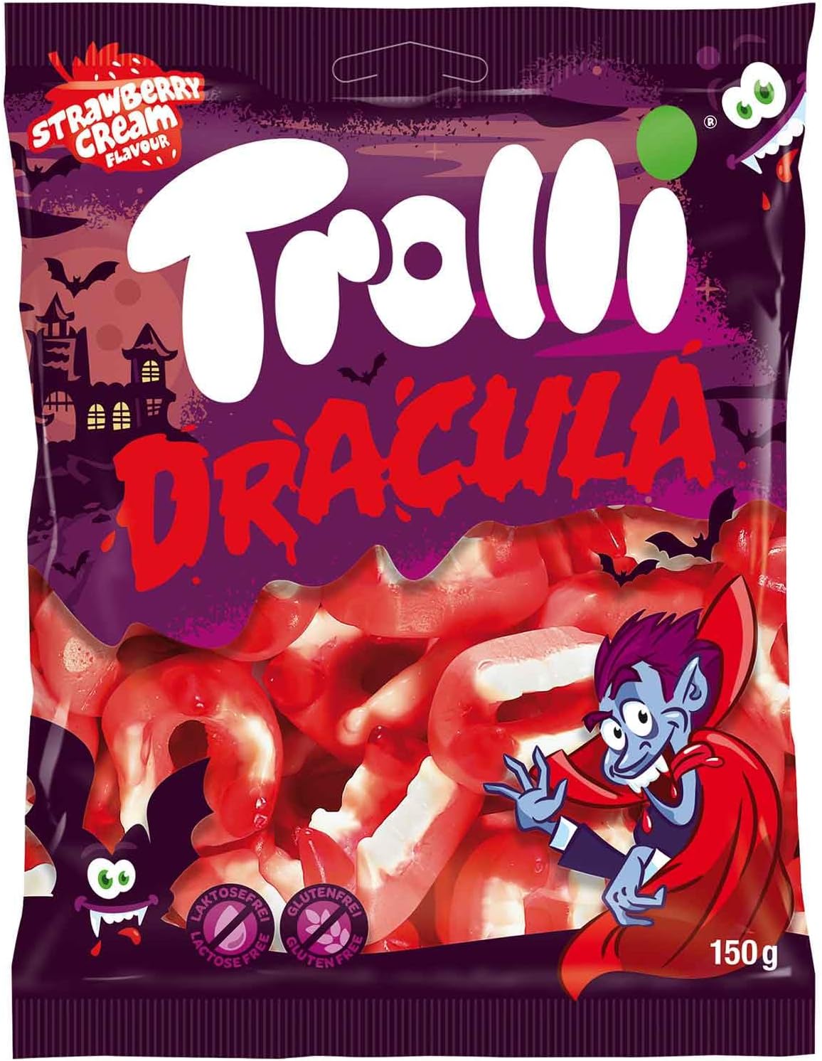 Dracula - Délicieuse surprise sucrée qui allie saveurs envoûtantes et plaisir visuel, parfaite pour Halloween ou toute occasion gourmande - Compatible avec Trolli - 150g