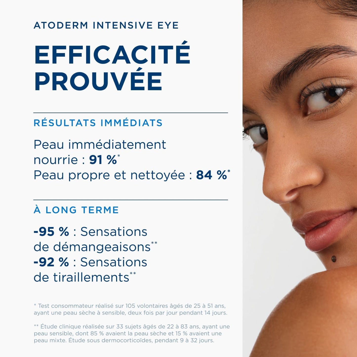 BIODERMA Atoderm Intensive Eye - Soin 3-en-1 démaquillant, apaisant et réparateur des paupières - Bonne base de maquillage - Peaux très sèches, irritées à tendance atopique - Tube 100 ml