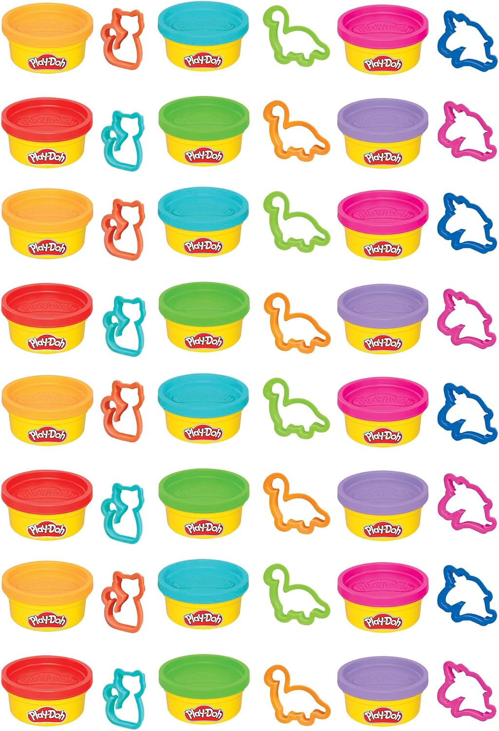 Play-Doh, La fête des Couleurs, Loisirs créatifs avec pâte à Modeler pour Filles et Garçons dès 3 Ans, 24 Pots de 56 g, 6 Couleurs, Idèe Cadeaux pour Anniversaires