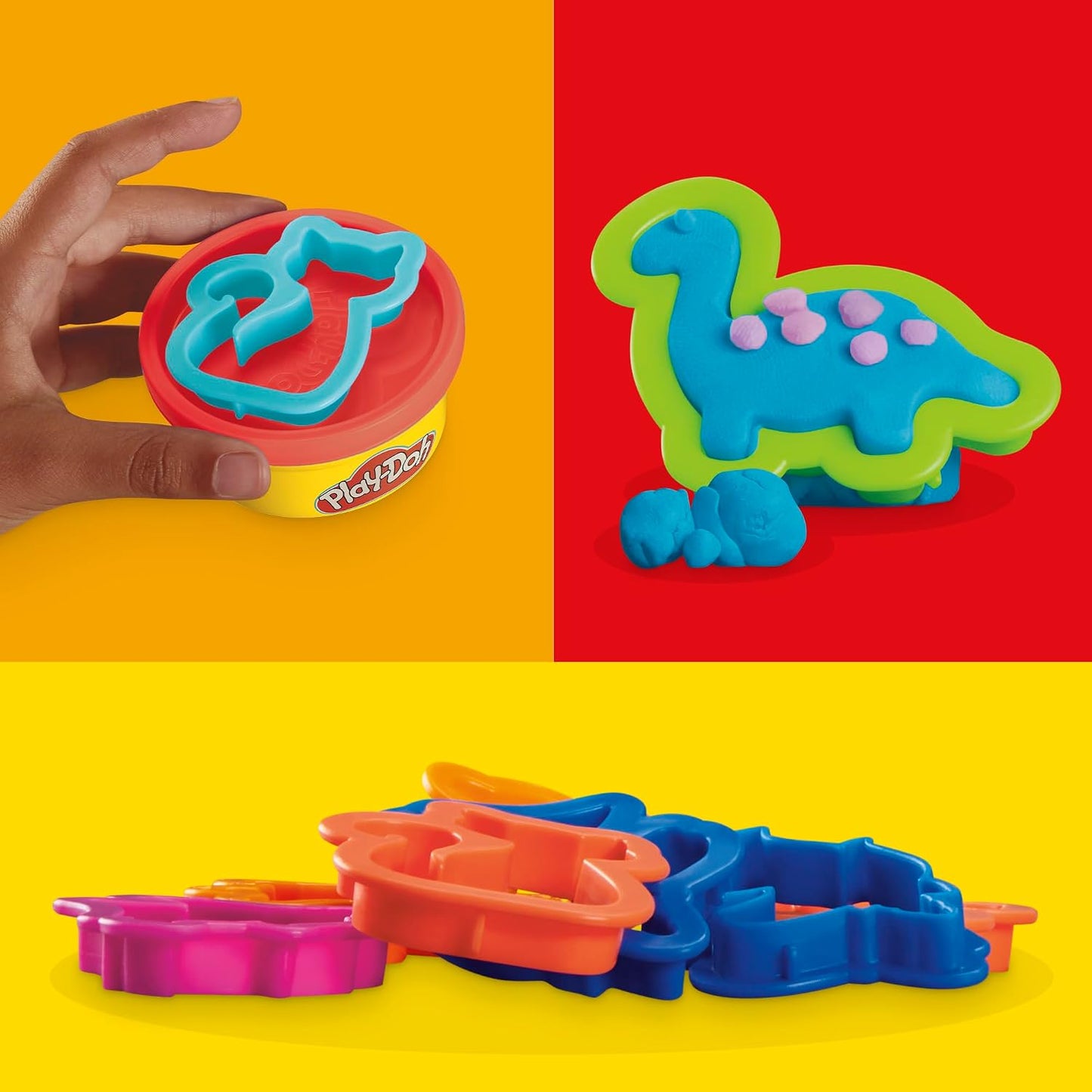 Play-Doh, La fête des Couleurs, Loisirs créatifs avec pâte à Modeler pour Filles et Garçons dès 3 Ans, 24 Pots de 56 g, 6 Couleurs, Idèe Cadeaux pour Anniversaires