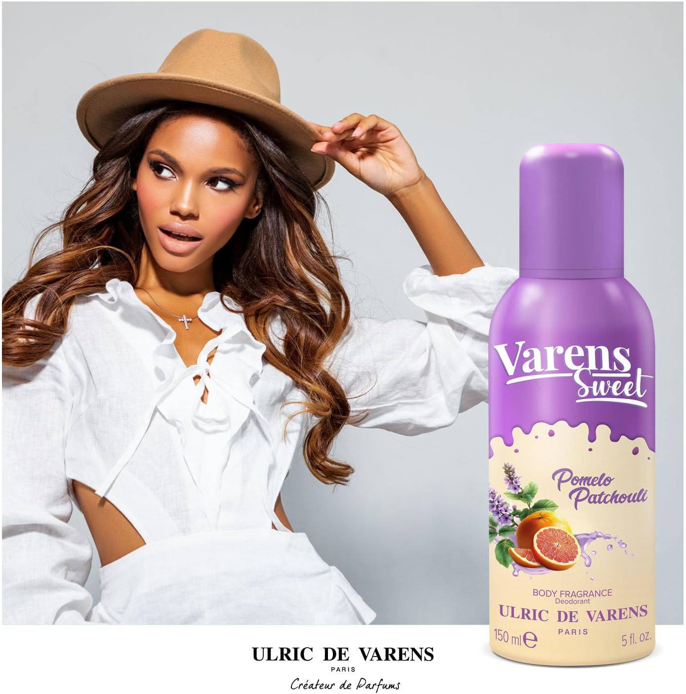 ULRIC DE VARENS - Body Fragrance Varens Sweet- Parfum & Déodorant Femme 2-en-1 - Vaporisateur - Spray - Lot de 2 x 150 ml