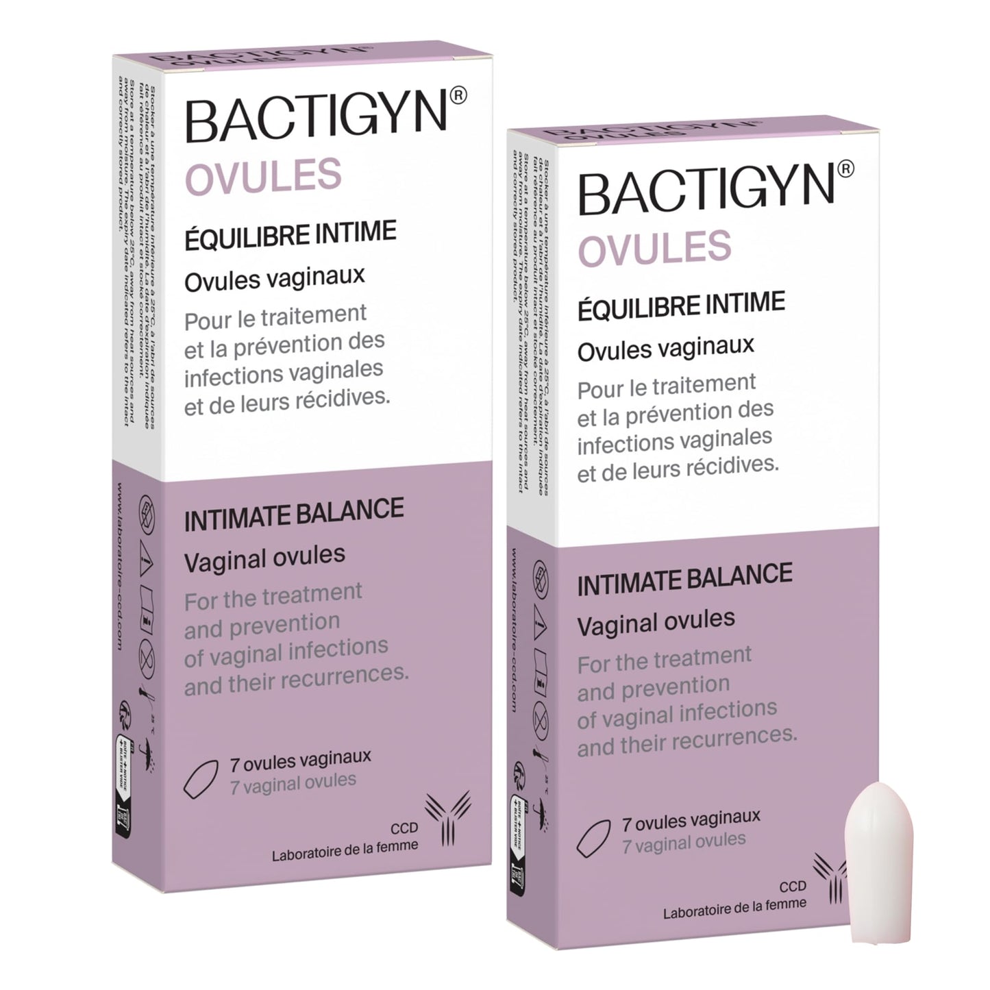 BACTIGYN Ovules Vaginaux - Traitement et Prévention Vaginose Bactérienne, Mycose, Sécheresse et récidives - Restaure la Flore Intime - Démangeaisons et Inconfort - 7 Ovules Sans Hormones