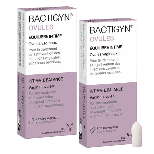 BACTIGYN Ovules Vaginaux - Traitement et Prévention Vaginose Bactérienne, Mycose, Sécheresse et récidives - Restaure la Flore Intime - Démangeaisons et Inconfort - 7 Ovules Sans Hormones