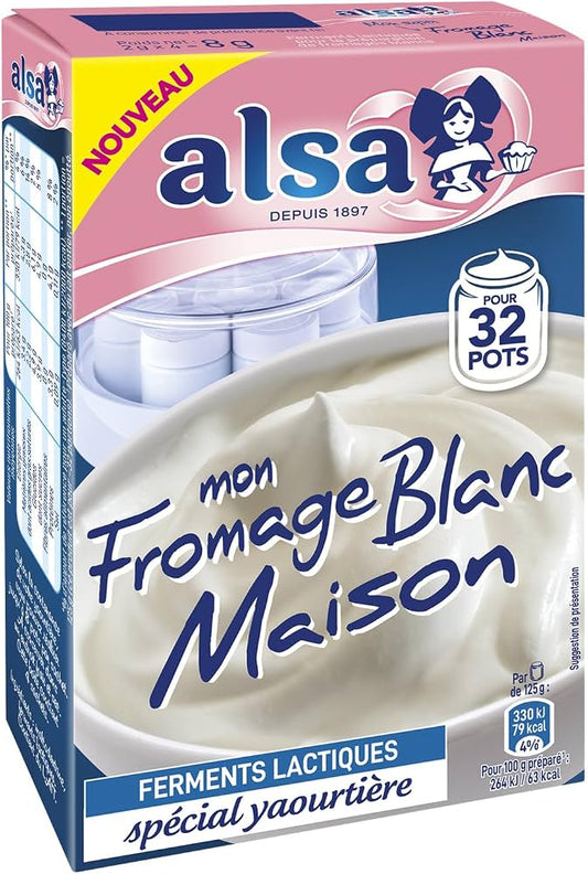 ALSA Fermentos lácticos especiales para yogurtera, 4 sobres de 2 g para 32 yogures - Pack de 4