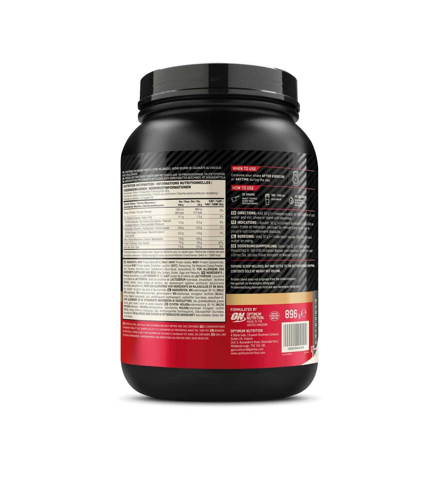 Optimum Nutrition Gold Standard 100% Whey Protéine en Poudre, 896 g