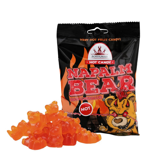 Poppamies Bonbons Épicés Dr Blood Chili Orange - Sans Lactose Sans Gluten Végan - Pas pour les enfants ni pour les farces d'Halloween - Piquant : X-HOT - Taille : 75g