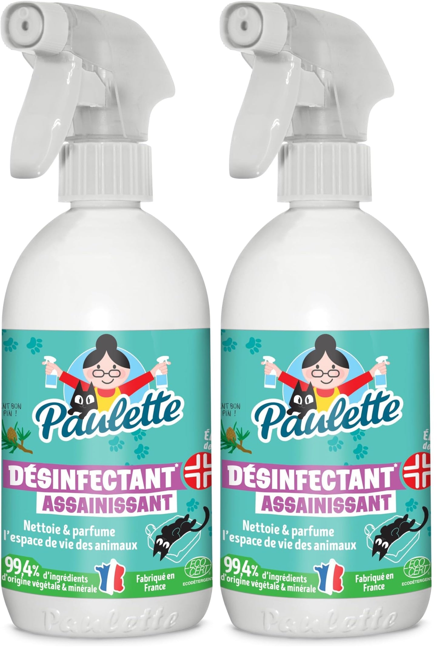 Paulette - Désinfectant Assainissant Animaux - Nettoie et Parfume - 500mL