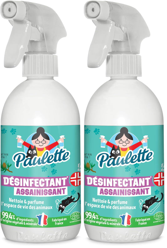 Paulette - Désinfectant Assainissant Animaux - Nettoie et Parfume - 500mL