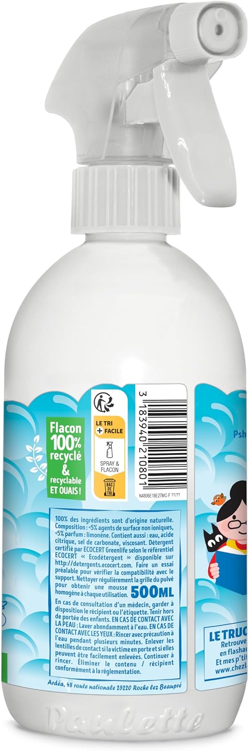 Paulette - Mousse de Salle de Bain - Spray Détartrant Parfum Citron - 500mL