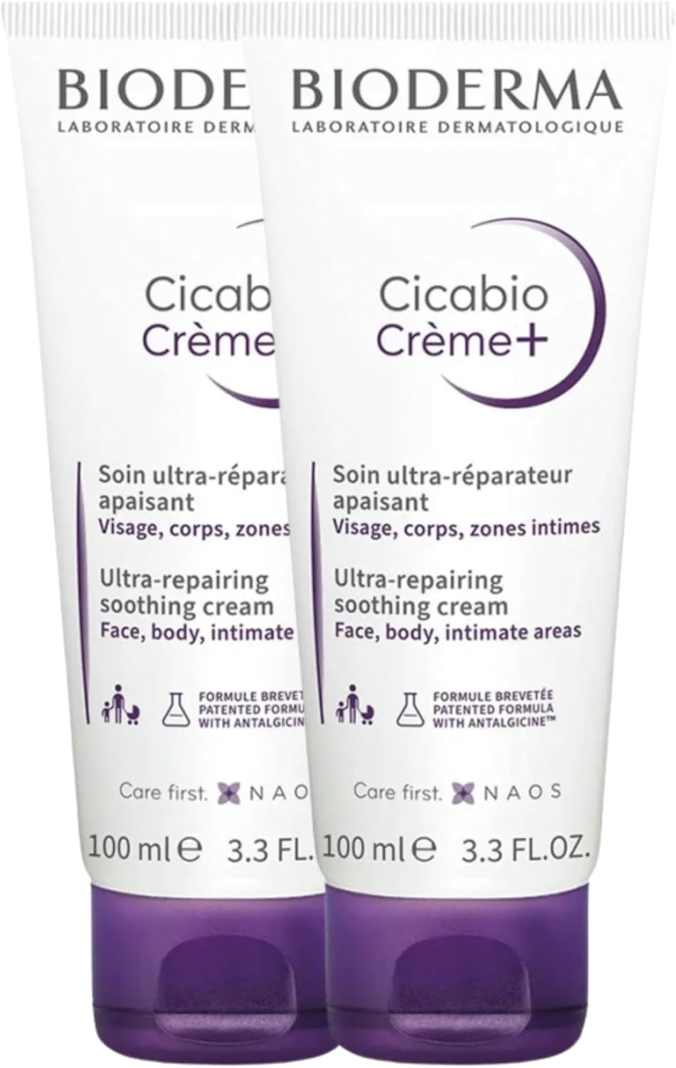 CICABIO Crème + | Crème réparatrice et apaisante | Action anti-grattage | Restaure l'épiderme | Fabriqué en France |Lot de 2 x 100ml