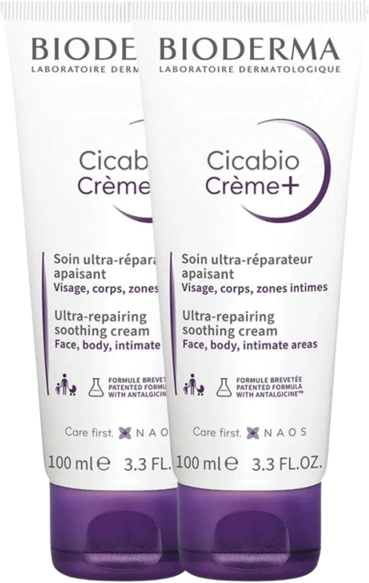 CICABIO Crème + | Crème réparatrice et apaisante | Action anti-grattage | Restaure l'épiderme | Fabriqué en France |Lot de 2 x 100ml