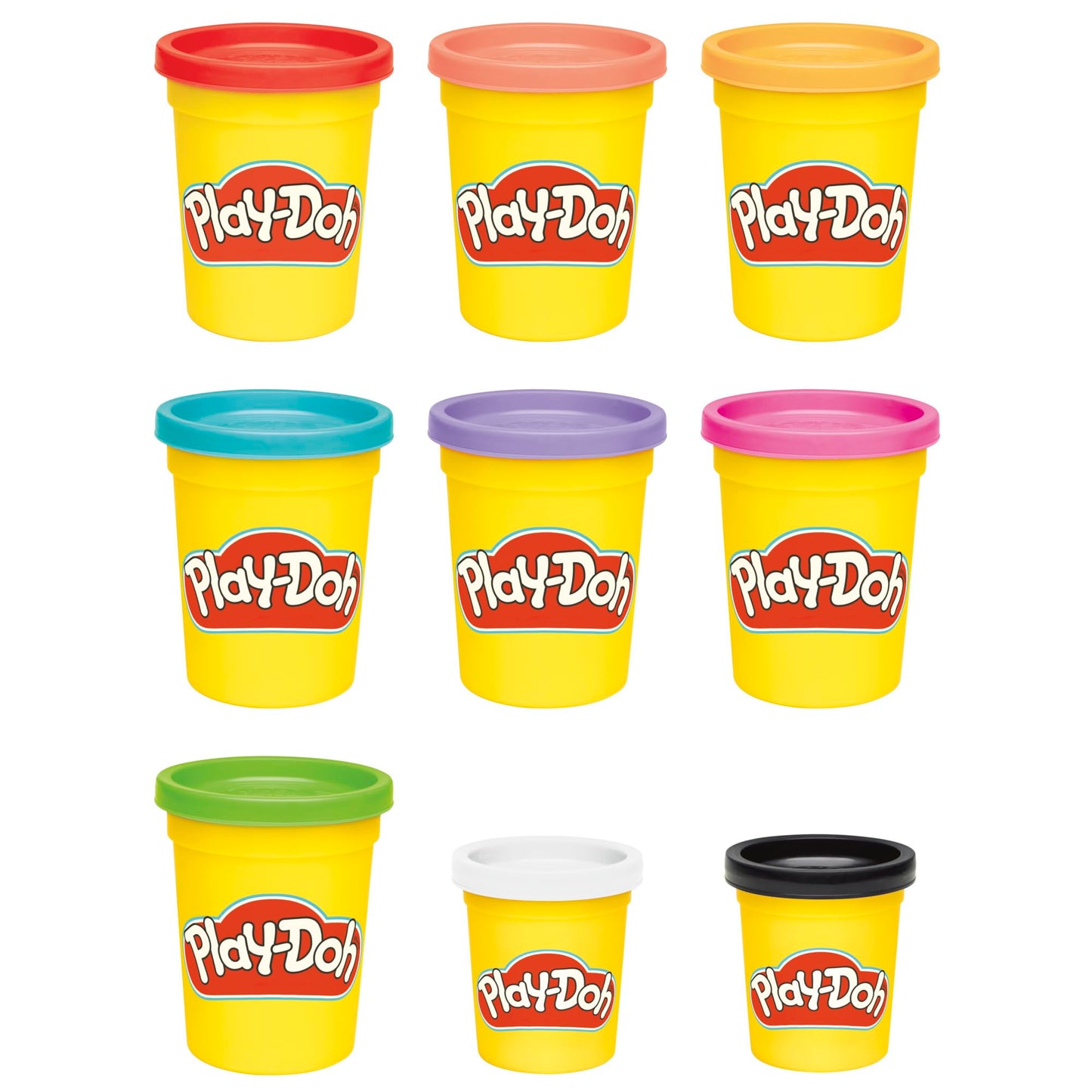 Play-Doh, La fête des Couleurs, Loisirs créatifs avec pâte à Modeler pour Filles et Garçons dès 3 Ans, 24 Pots de 56 g, 6 Couleurs, Idèe Cadeaux pour Anniversaires
