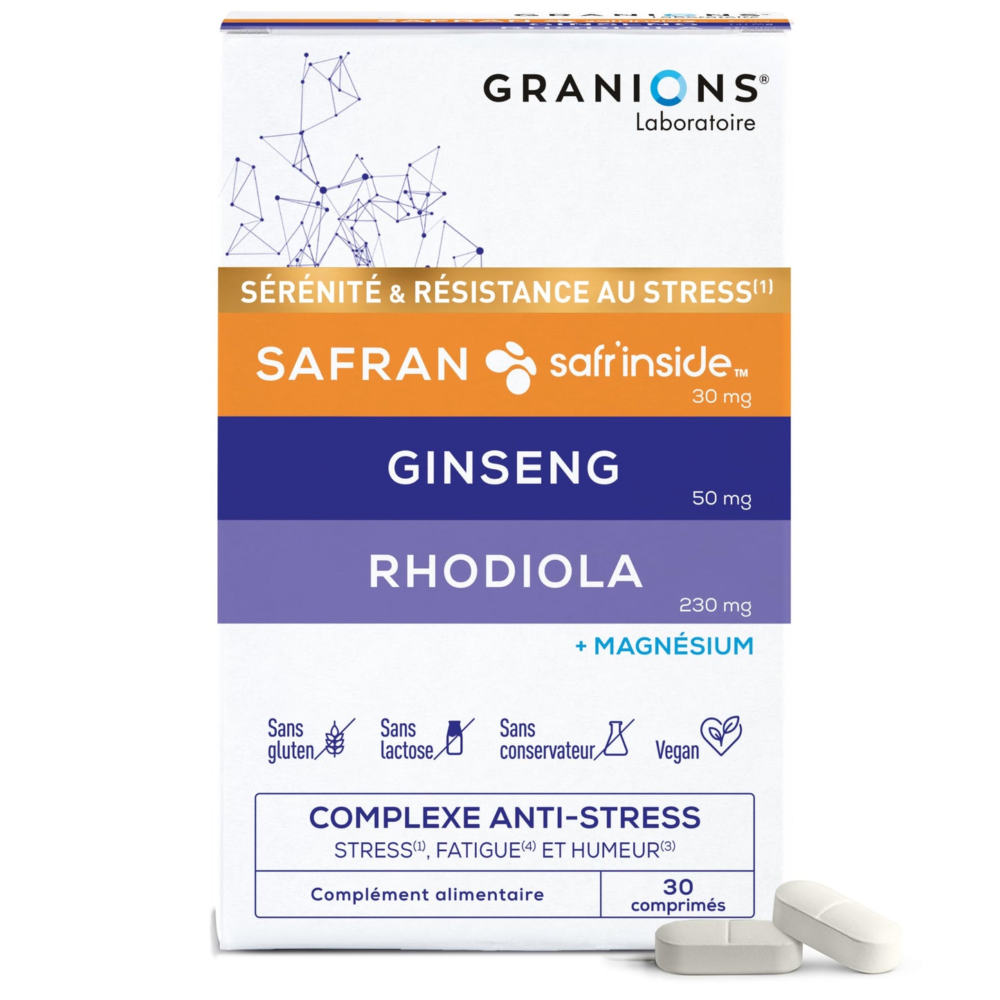 Cortisol - Ashwagandha Bio Granions - Anti Stress - KSM-66-60 Comprimes