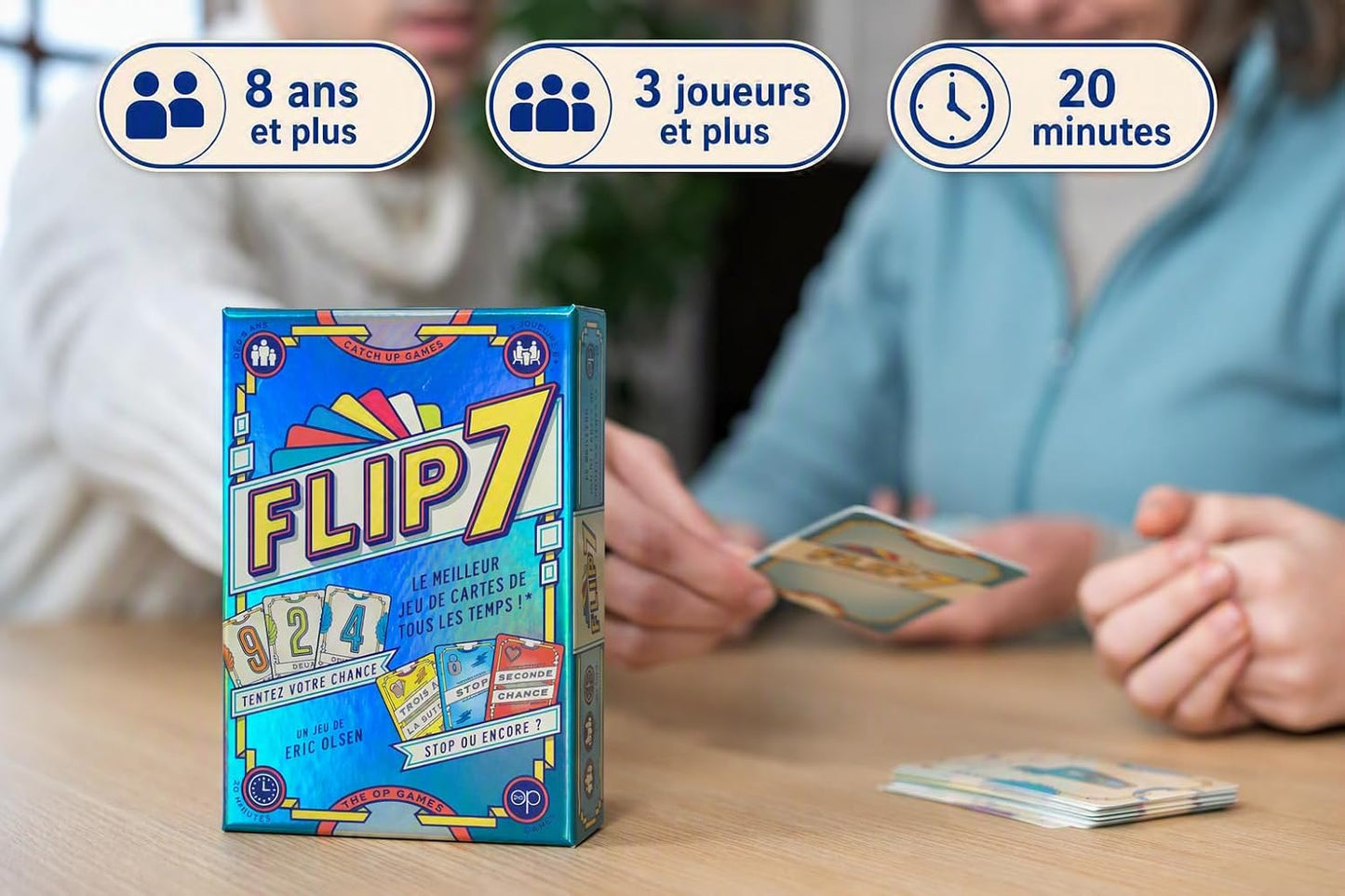 Catch Up Games Flip 7, Jeu de Cartes Rapide et Malin, 3-6 Joueurs dès 8 Ans