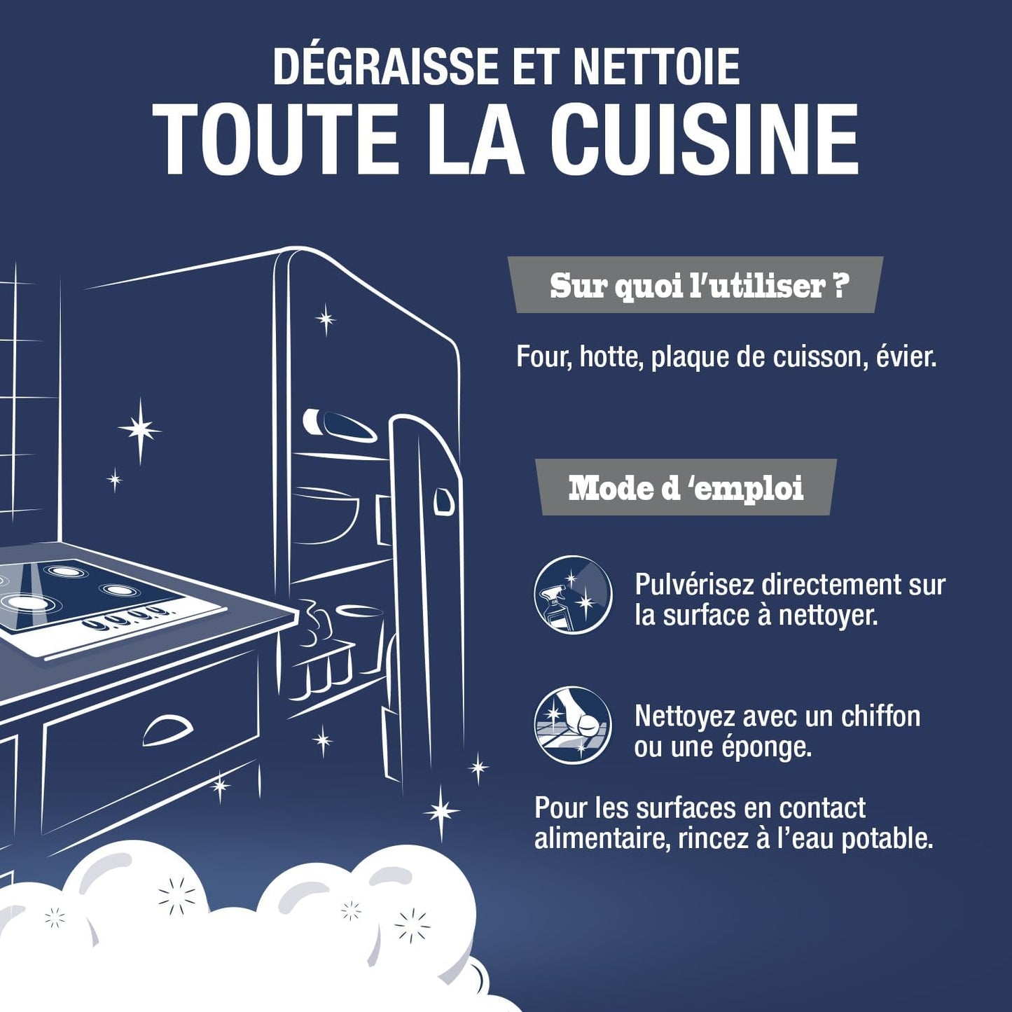 JACQUES BRIOCHIN - Mousse Dégraissante Cuisine -Savon Noir et Cristaux de Soude - Dégraisse - 99% d'Ingrédients d'Origine Naturelle - - Fabriqué En France - 750mL