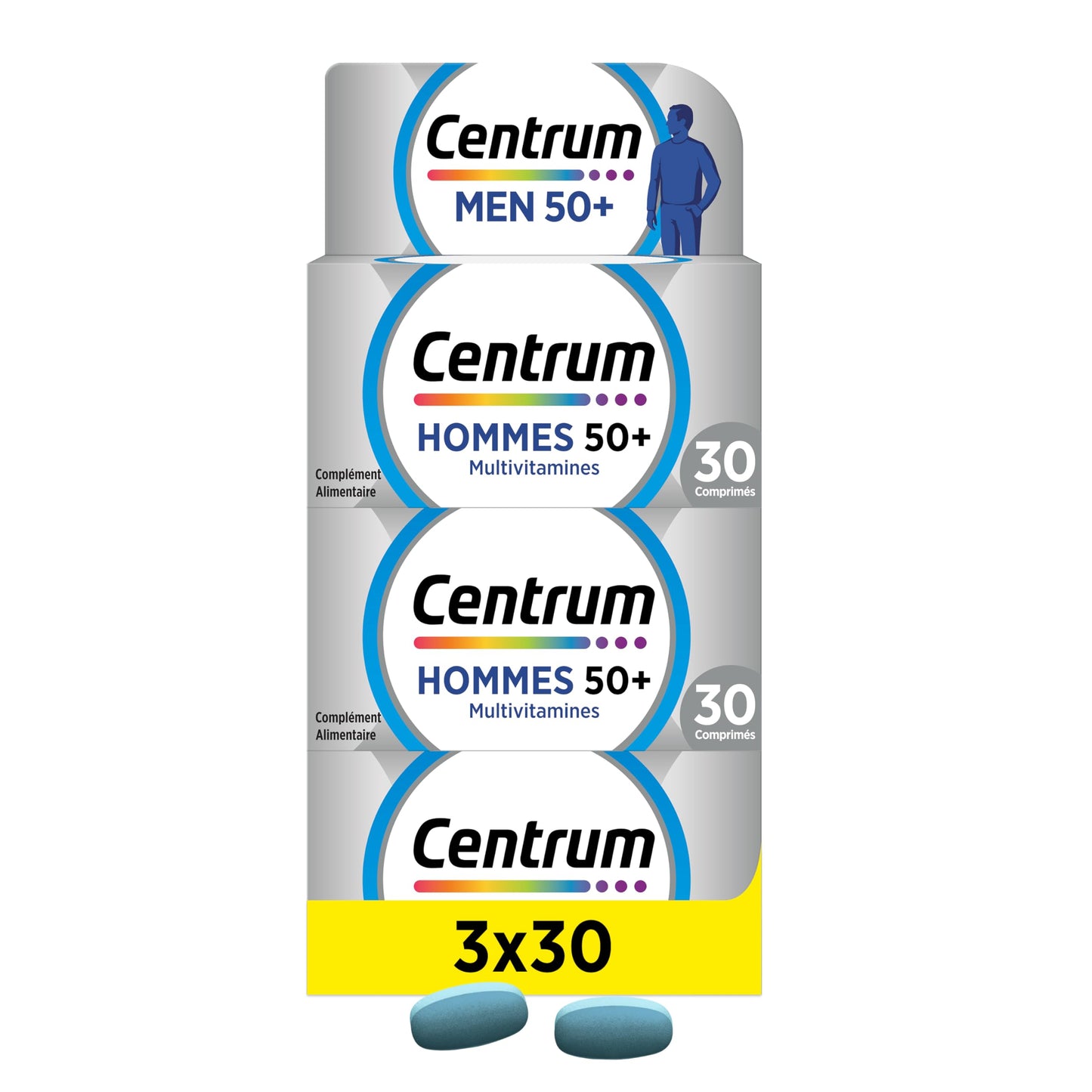 CENTRUM Women 50+ - Multivitamines et Minéraux pour Femme de +50 ans - 23 nutriments Vit D, C, B6, B12, Fer & Zinc - Complément Alimentaire Fatigue, Immunité & Soutien Cognitif - 30 Comprimés - 1 Mois