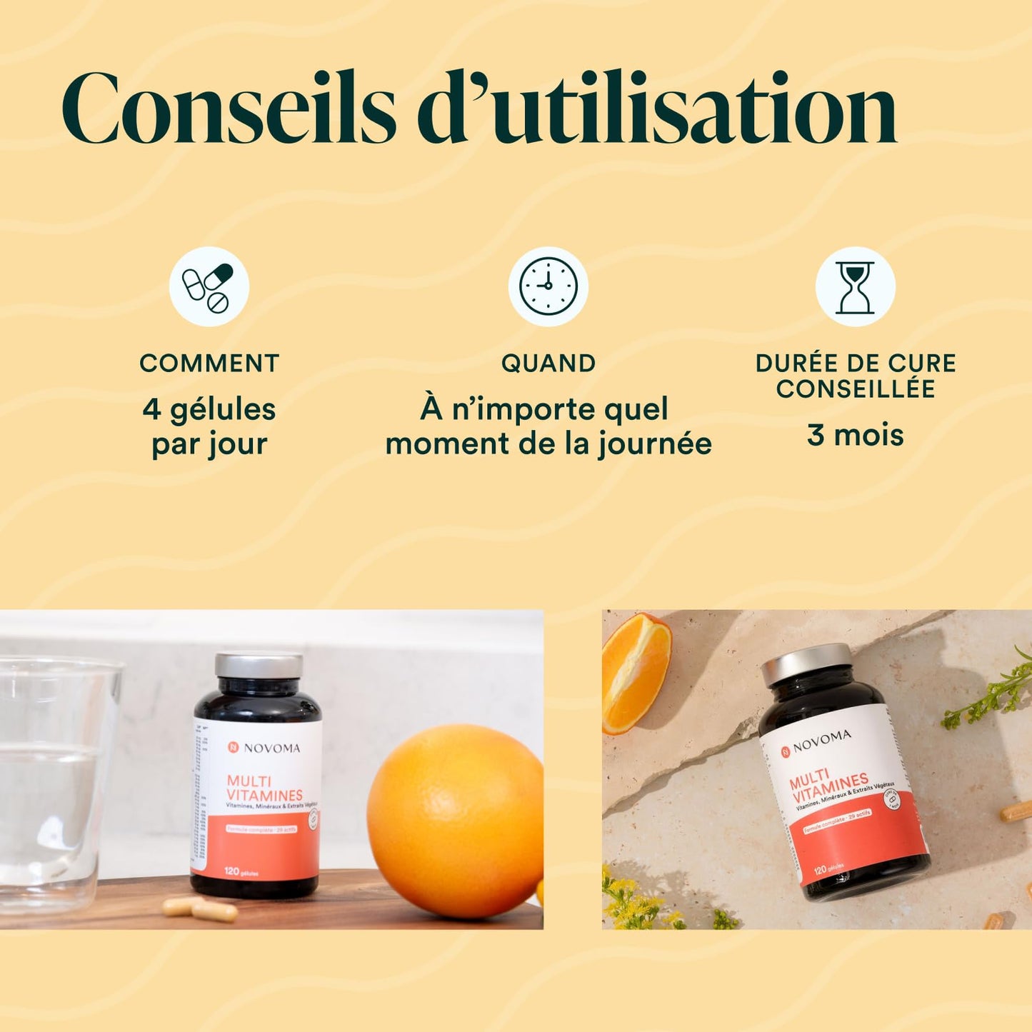 Multivitamines et Minéraux, 15 Nutriments Essentiels, Vitamines A B C D E + Magnésium & Zinc, Immunité & Énergie, 60 gélules Vegan, Cure de 1 mois, Fabriqué en France, Essentials by Novoma