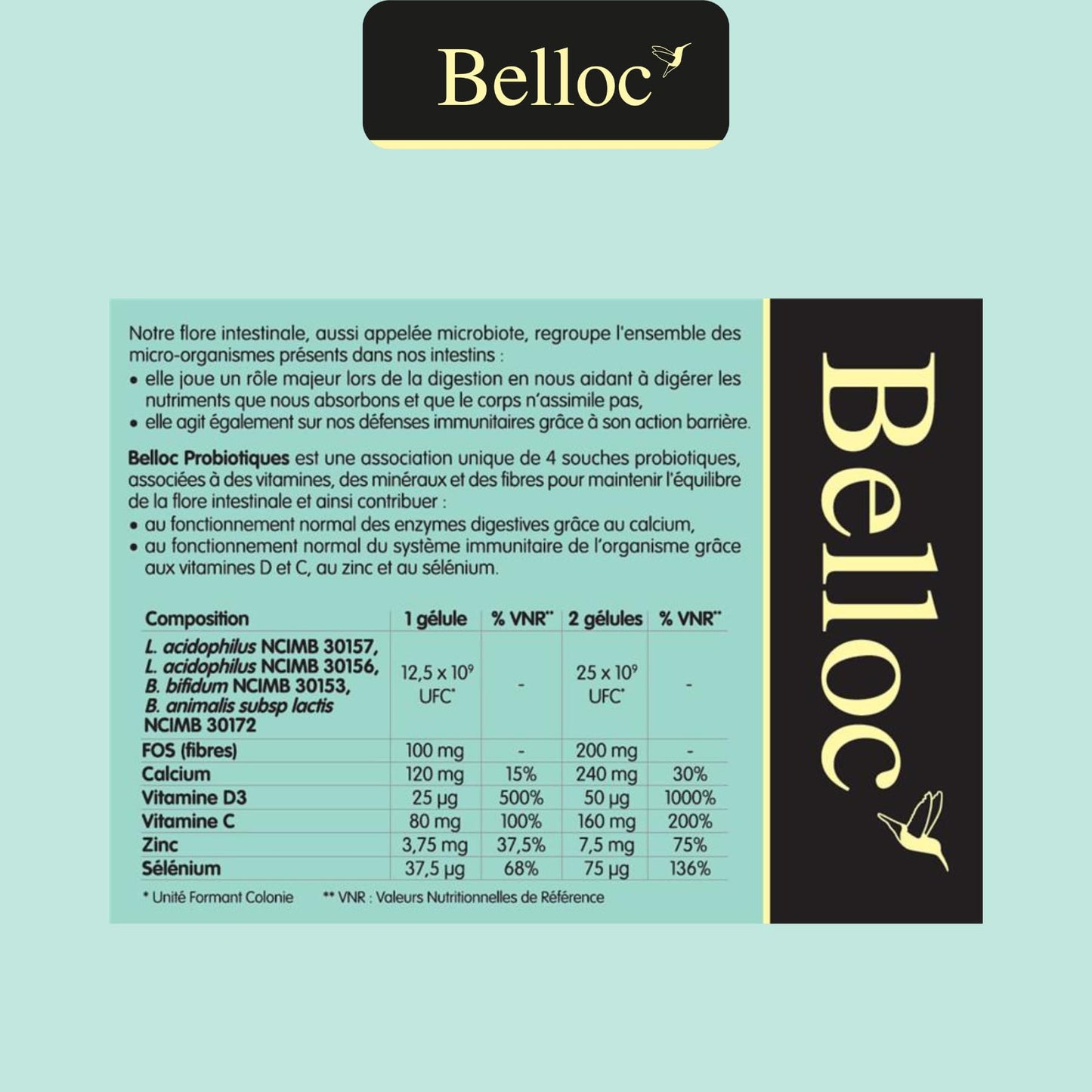 Belloc Probiotique Flore Intestinale 4souches micro-encapsulées 30 Gélules