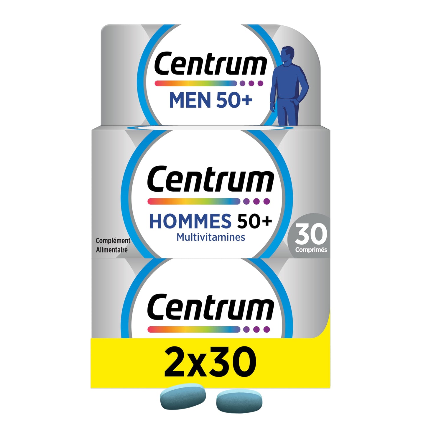 CENTRUM Women 50+ - Multivitamines et Minéraux pour Femme de +50 ans - 23 nutriments Vit D, C, B6, B12, Fer & Zinc - Complément Alimentaire Fatigue, Immunité & Soutien Cognitif - 30 Comprimés - 1 Mois