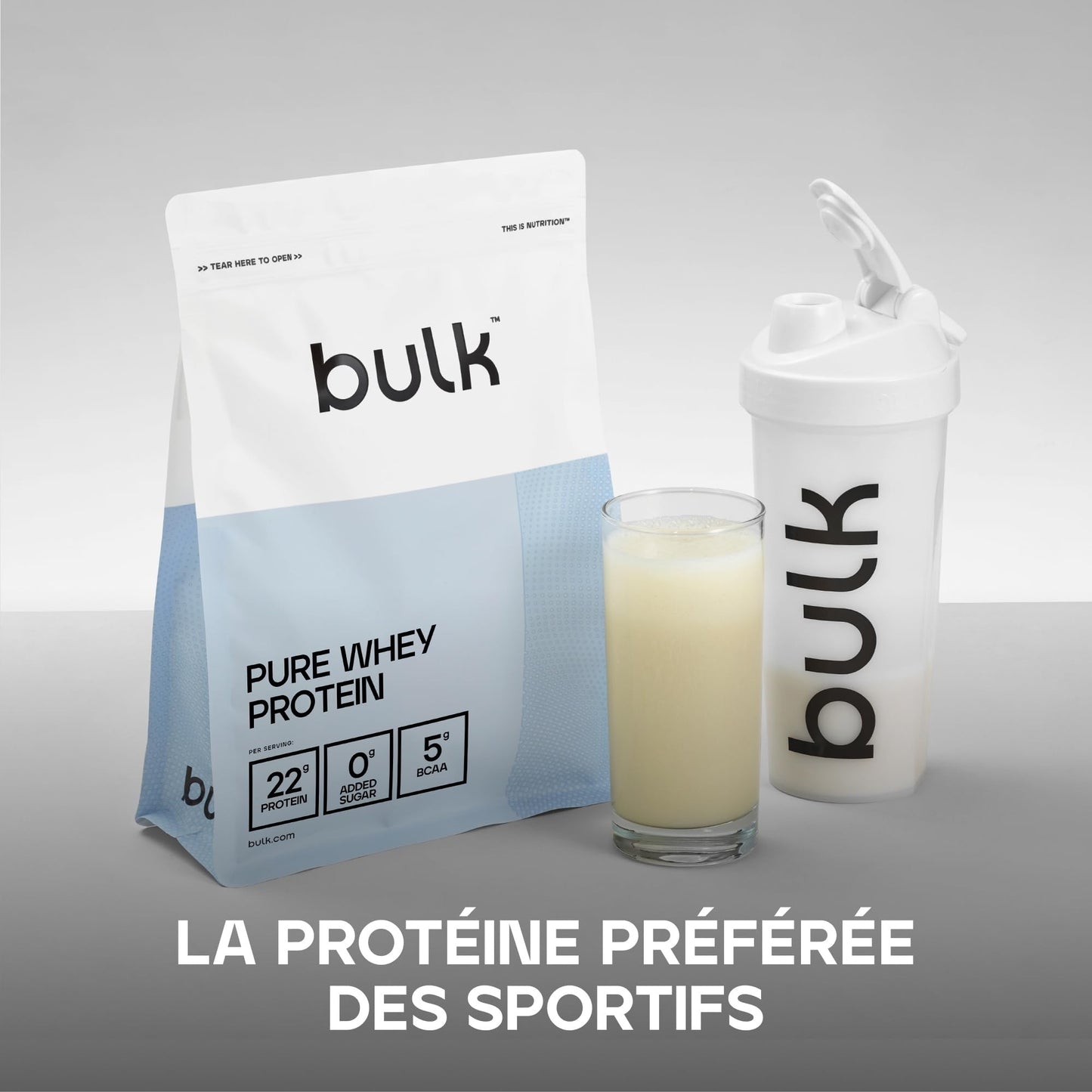Bulk Pure Whey Protéine en Poudre, Nature, 1kg