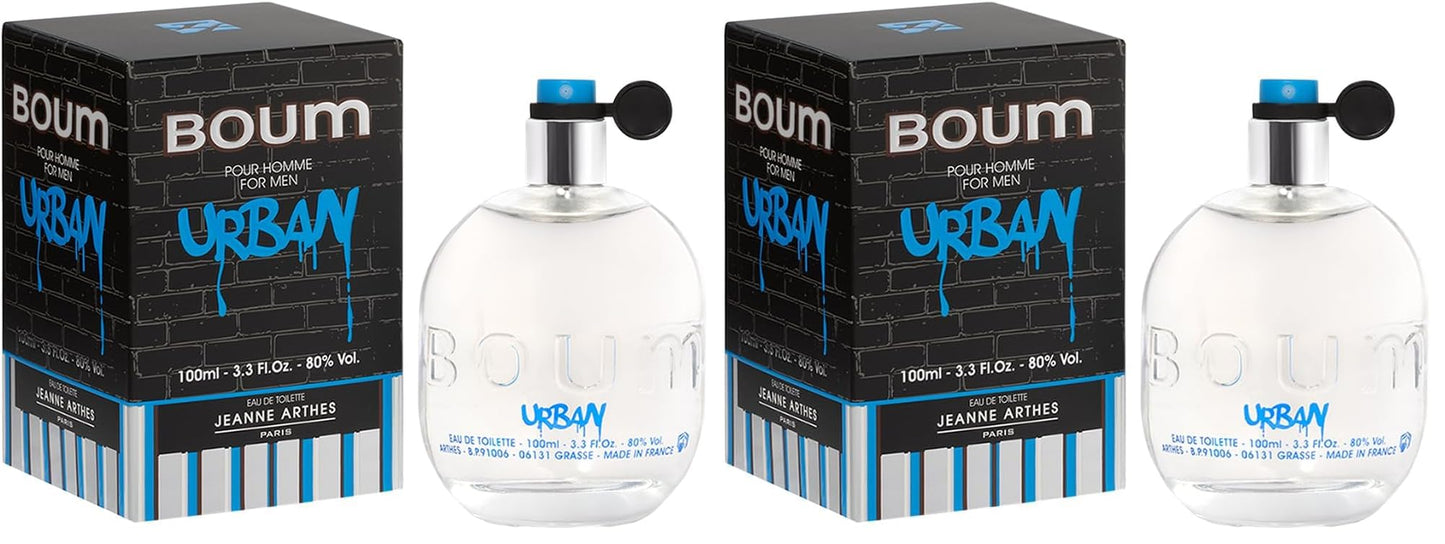 JEANNE ARTHES - Eau de Toilette Homme - Boum Urban - Floral & Fruité - Accords Marins & Patchouli - Fabriqué en France à Grasse - Cadeau homme - 100 ml