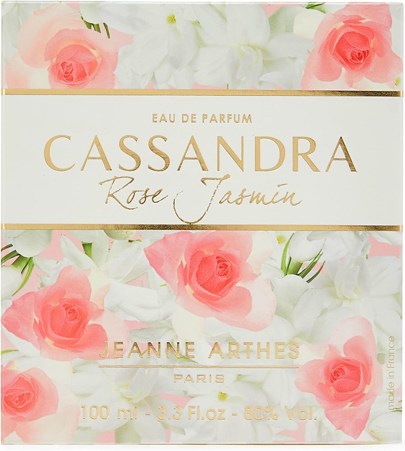 JEANNE ARTHES - Parfum Femme Cassandra Rose Jasmin - Eau de Parfum - Flacon Vaporisateur 100 ml - Fabriqué en France À Grasse