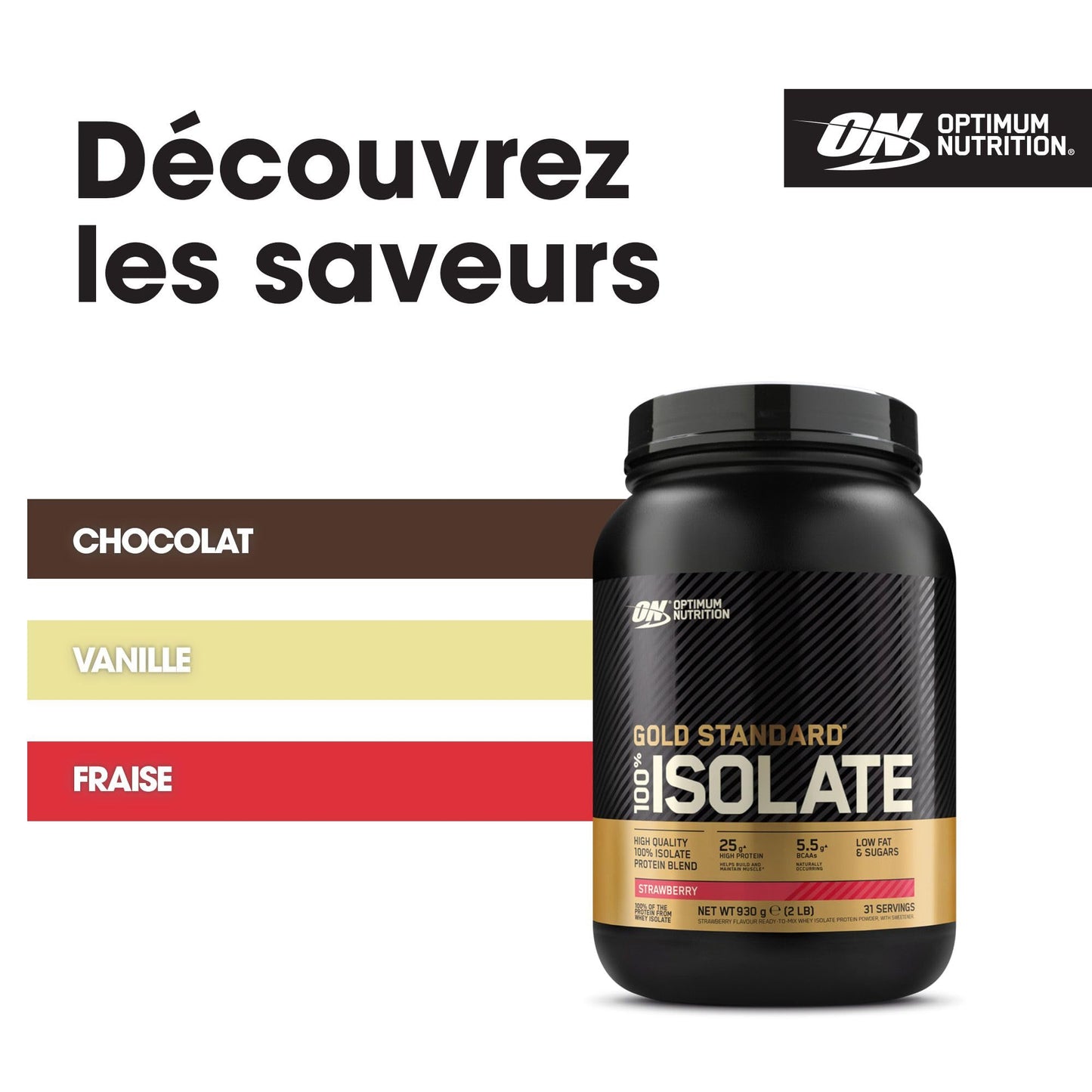Optimum Nutrition Gold Standard 100% Isolate Protéine de Whey, 930g