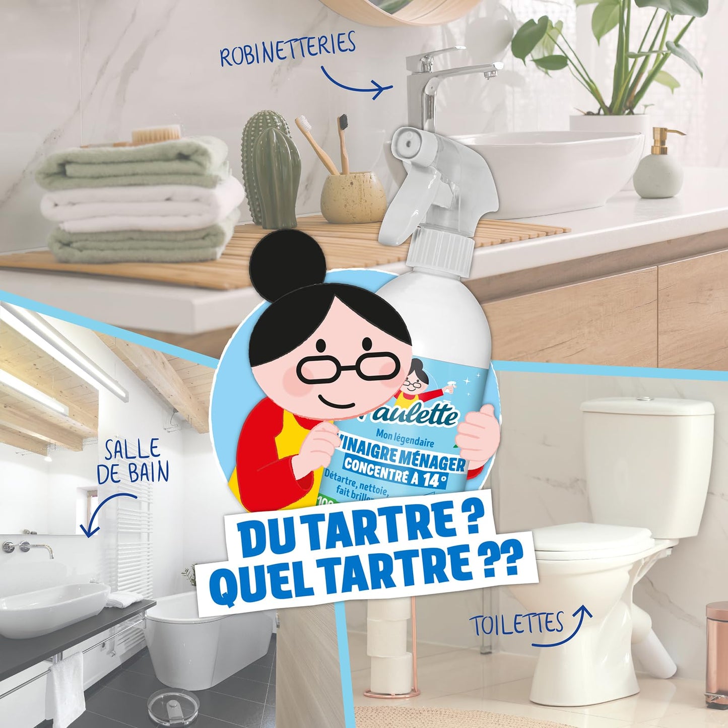 Paulette - Vinaigre Framboise 8° - Détartrant Multi-Surface - 500mL