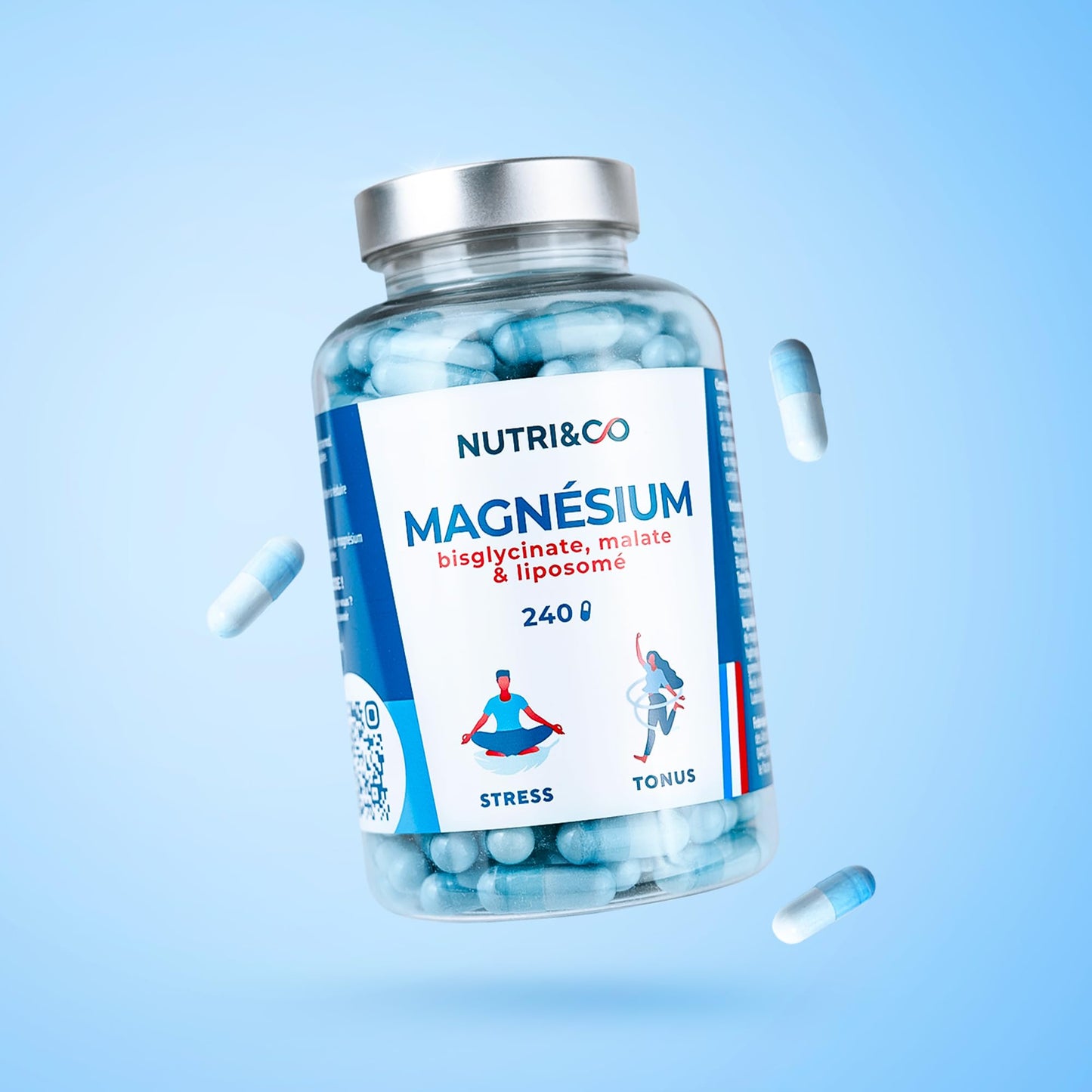 NUTRI&CO Magnésium Bisglycinate Malate & Liposome vitamine B6 | 120 Gélules