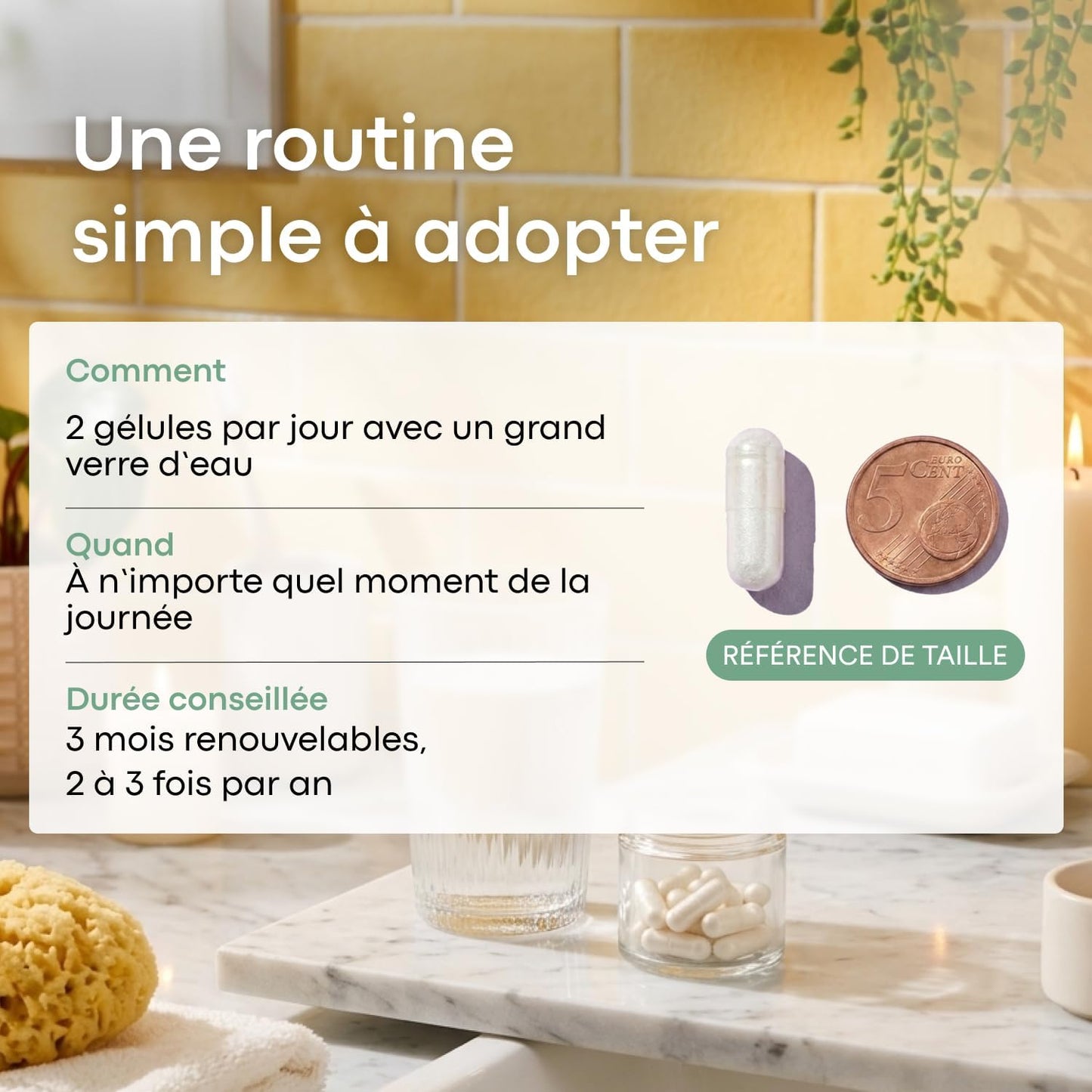 Collagene Marin + Acide Hyaluronique + Vitamine C, 120 Gélules - 2 Mois