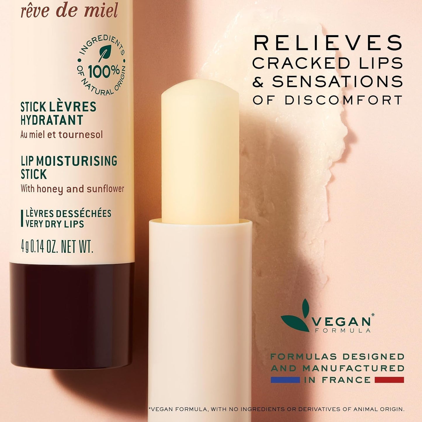 Nuxe Rêve de Miel Stick Lèvres Hydratant au Miel de Tournesol Lot de 2 x 4 g