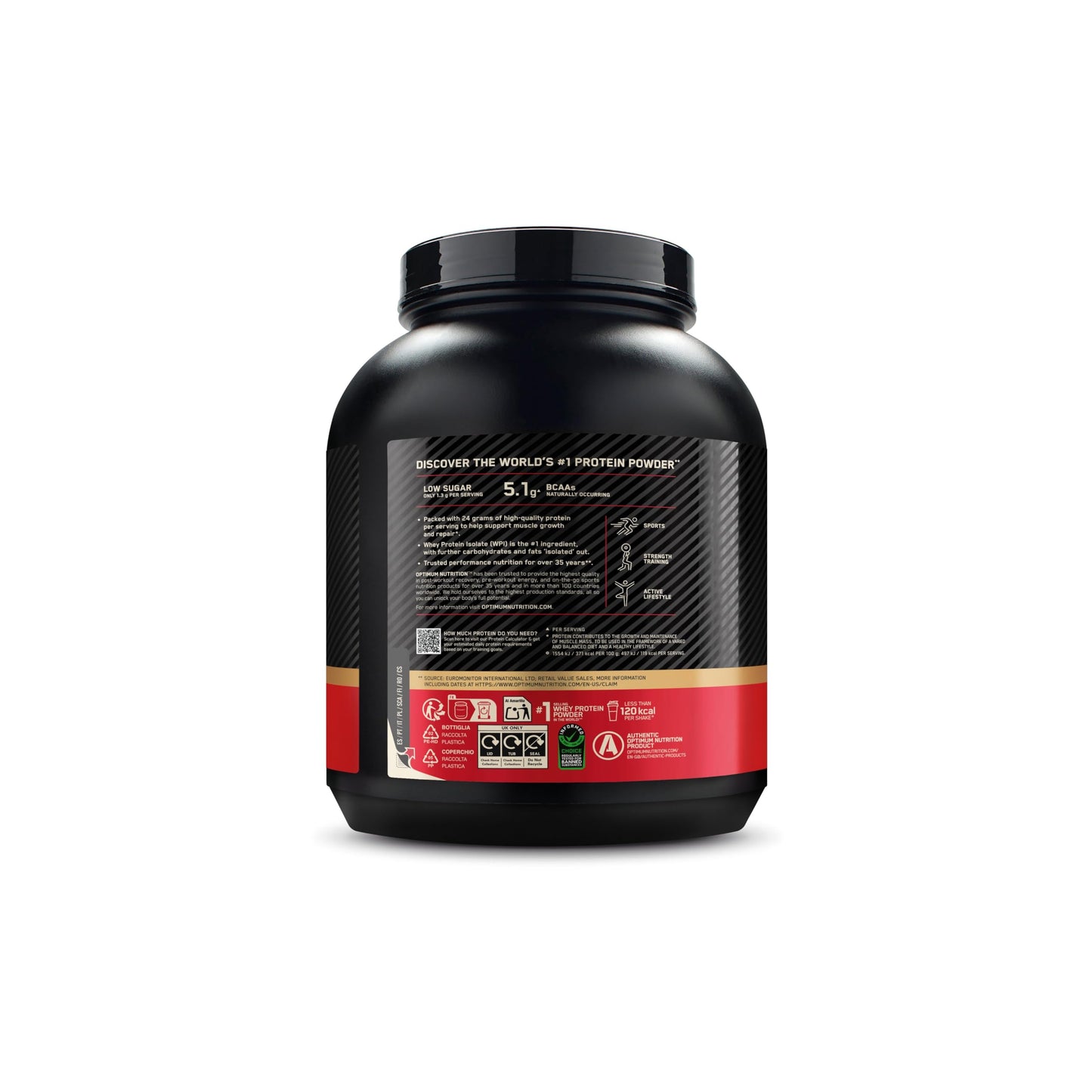 Optimum Nutrition Gold Standard 100% Whey Protéine en Poudre, 2,26 kg