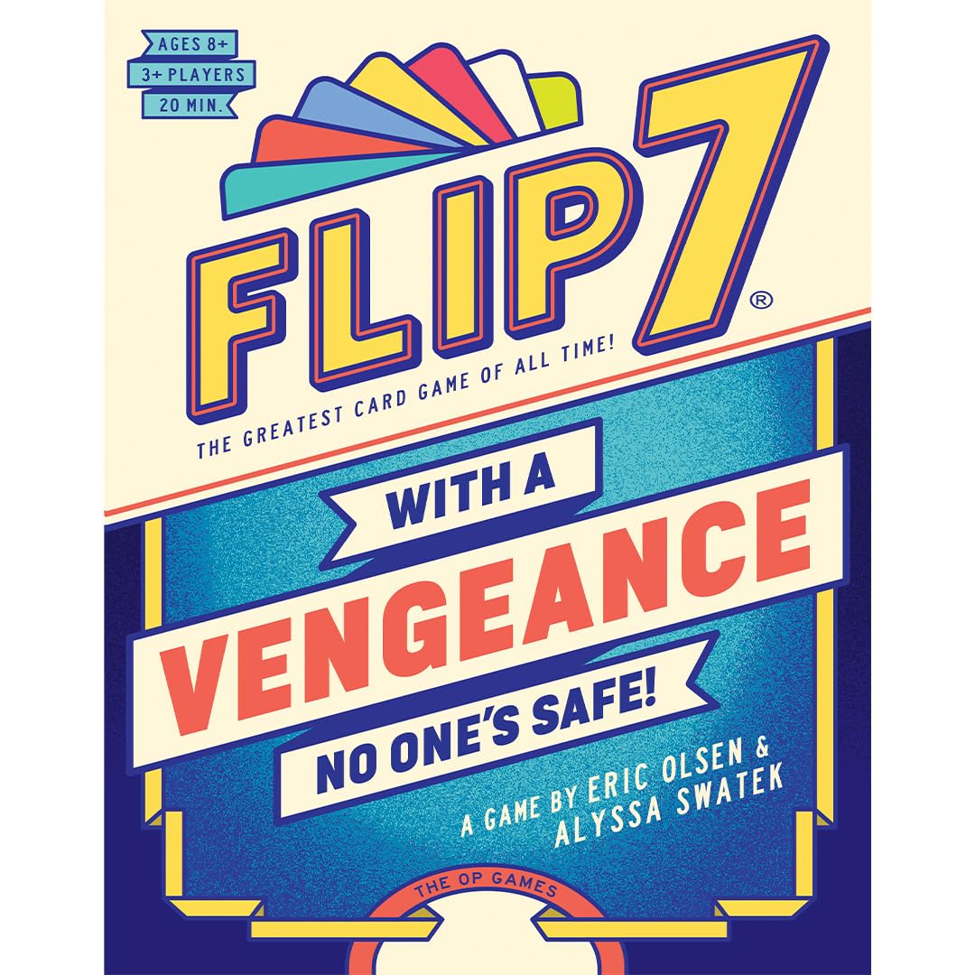 USAopoly Flip 7 | The Ultimate Blend of Press Your Luck and Strategy | Fast-Paced Addictive Card Game | Quick to Learn and Easy to Teach | 3+ Players | Ages 8+ | English