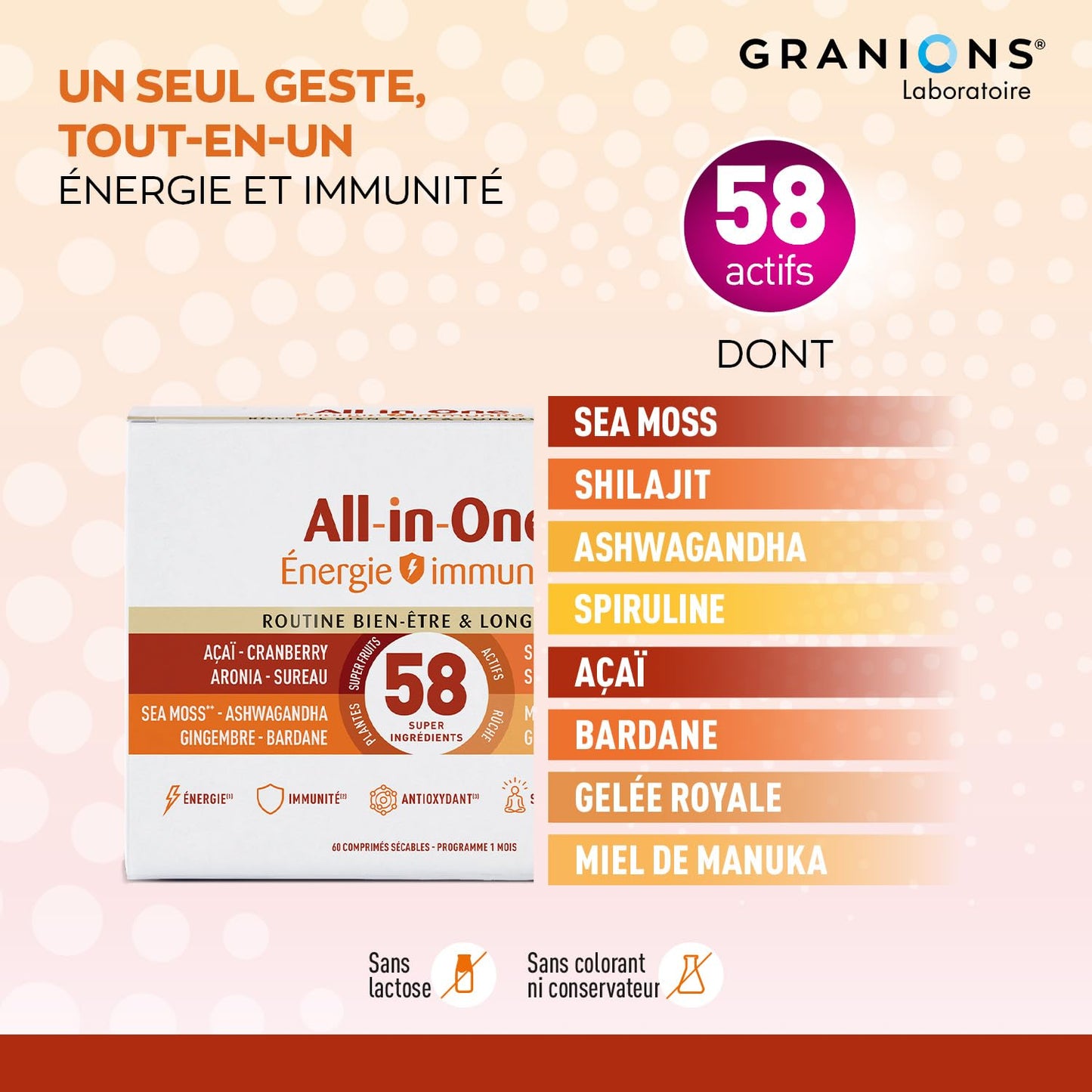 Cortisol - Ashwagandha Bio Granions - Anti Stress - KSM-66-60 Comprimes